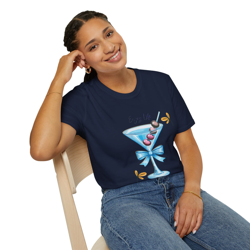 Martini Floral Tee — "Every Time" Cocktail Glass Graphic T-Shirt