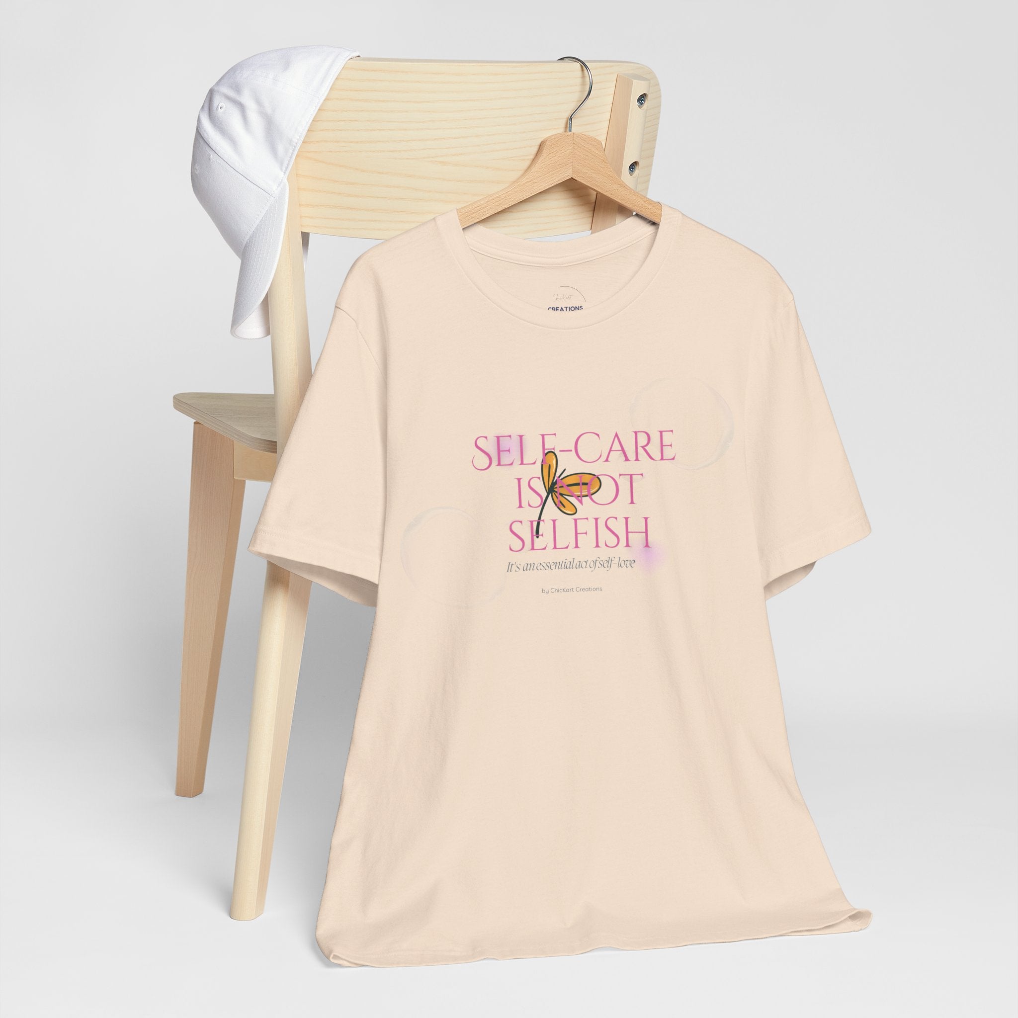 Self-Care Is Not Selfish Tee — Pink Script Wellness T-Shirt