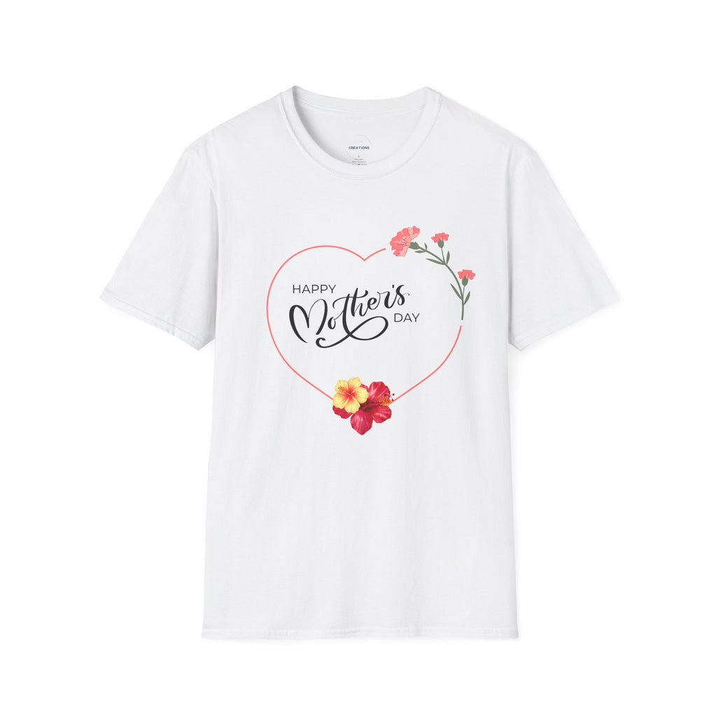 Mother's Day Floral Heart T-Shirt — "Happy Mother's Day"