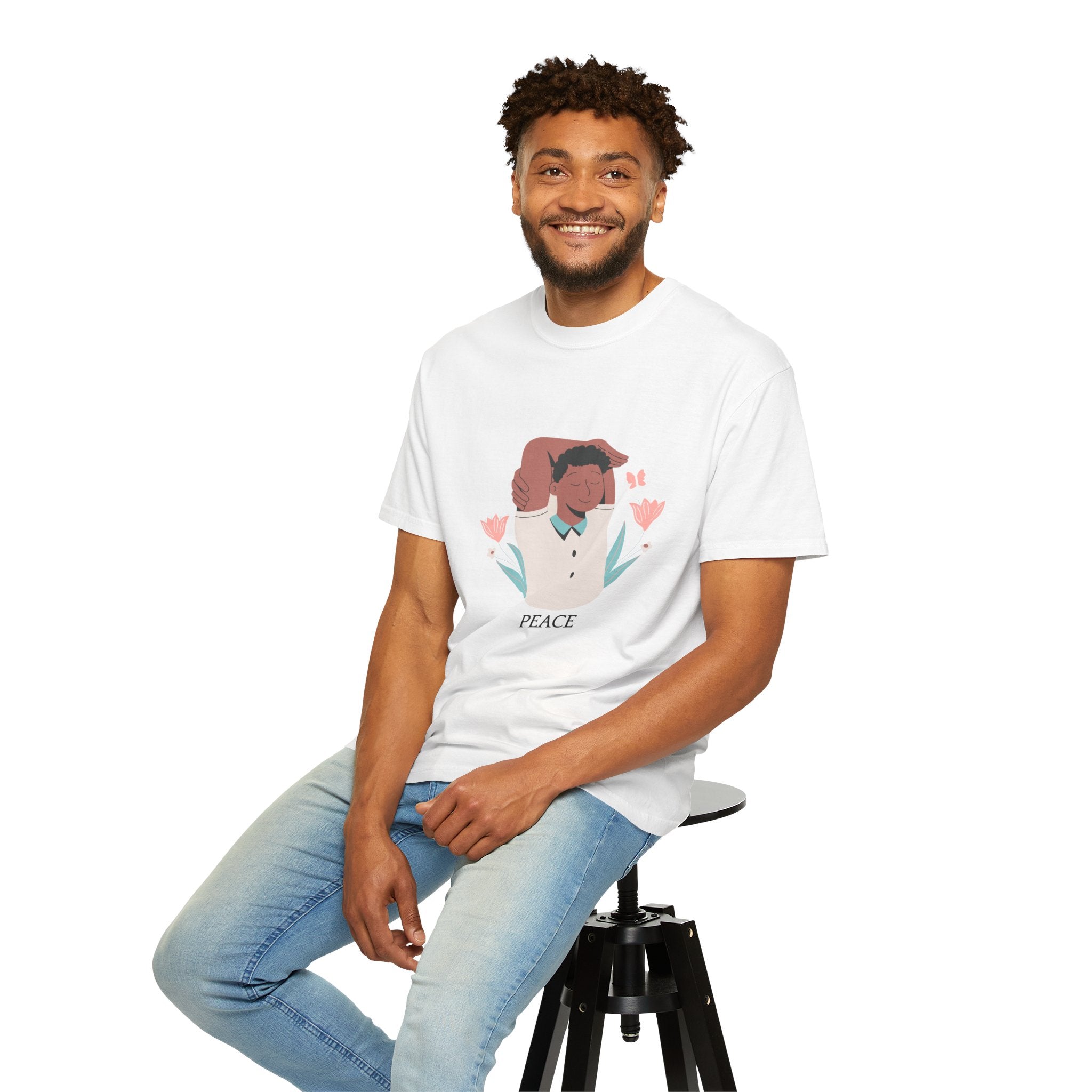 Peace Floral Portrait T-Shirt