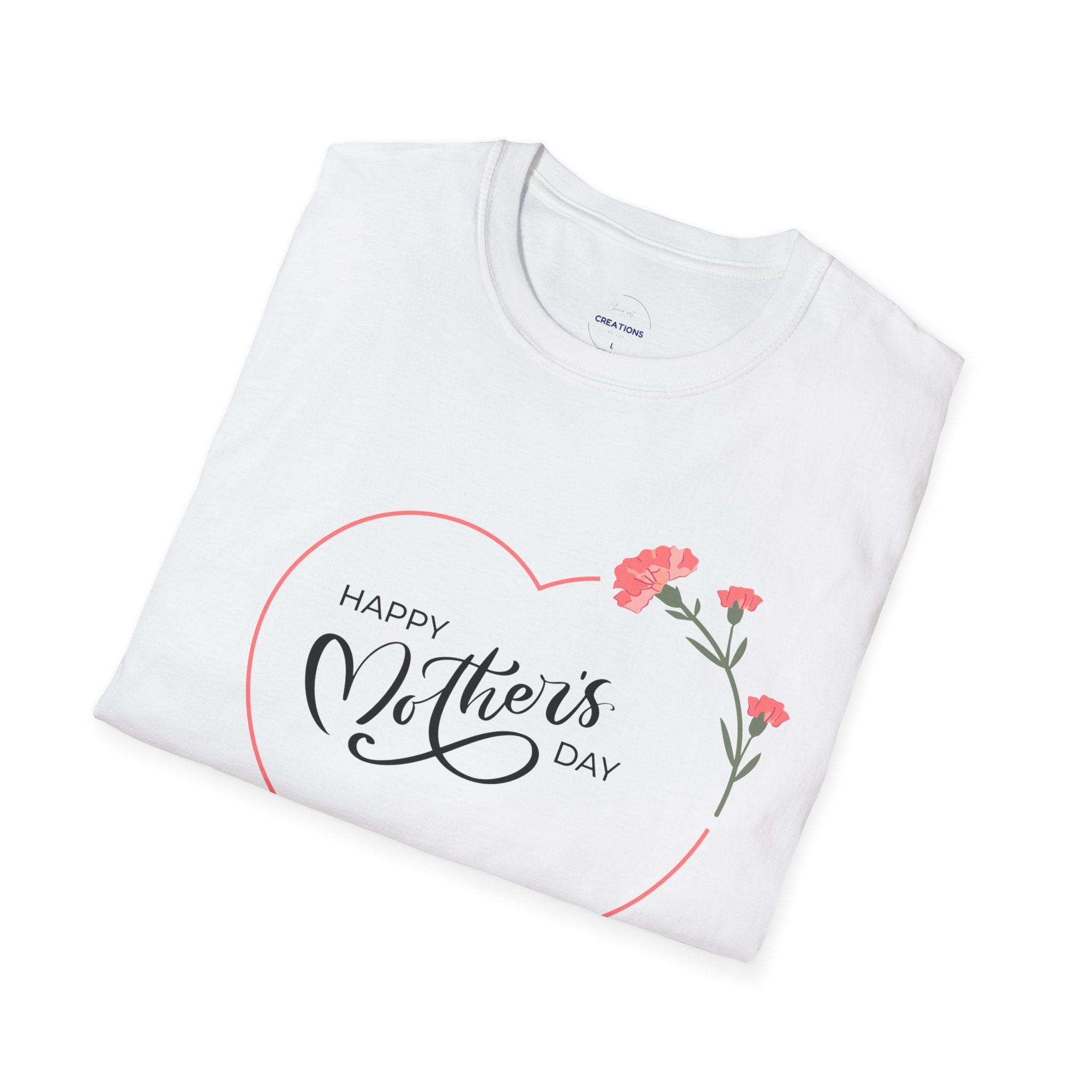 Mother's Day Floral Heart T-Shirt — "Happy Mother's Day"