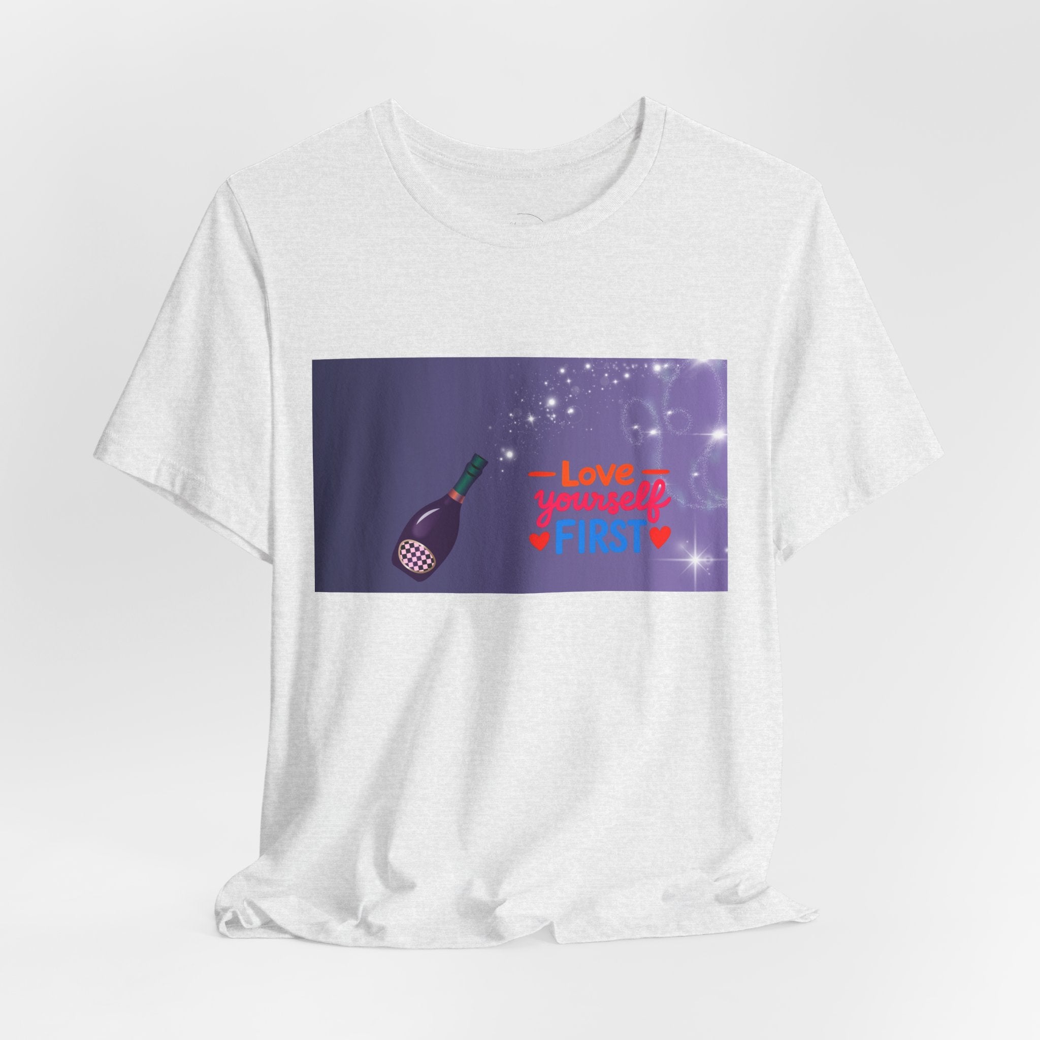 Love Yourself First Tee — Motivational Graphic T-Shirt with Microphone Design