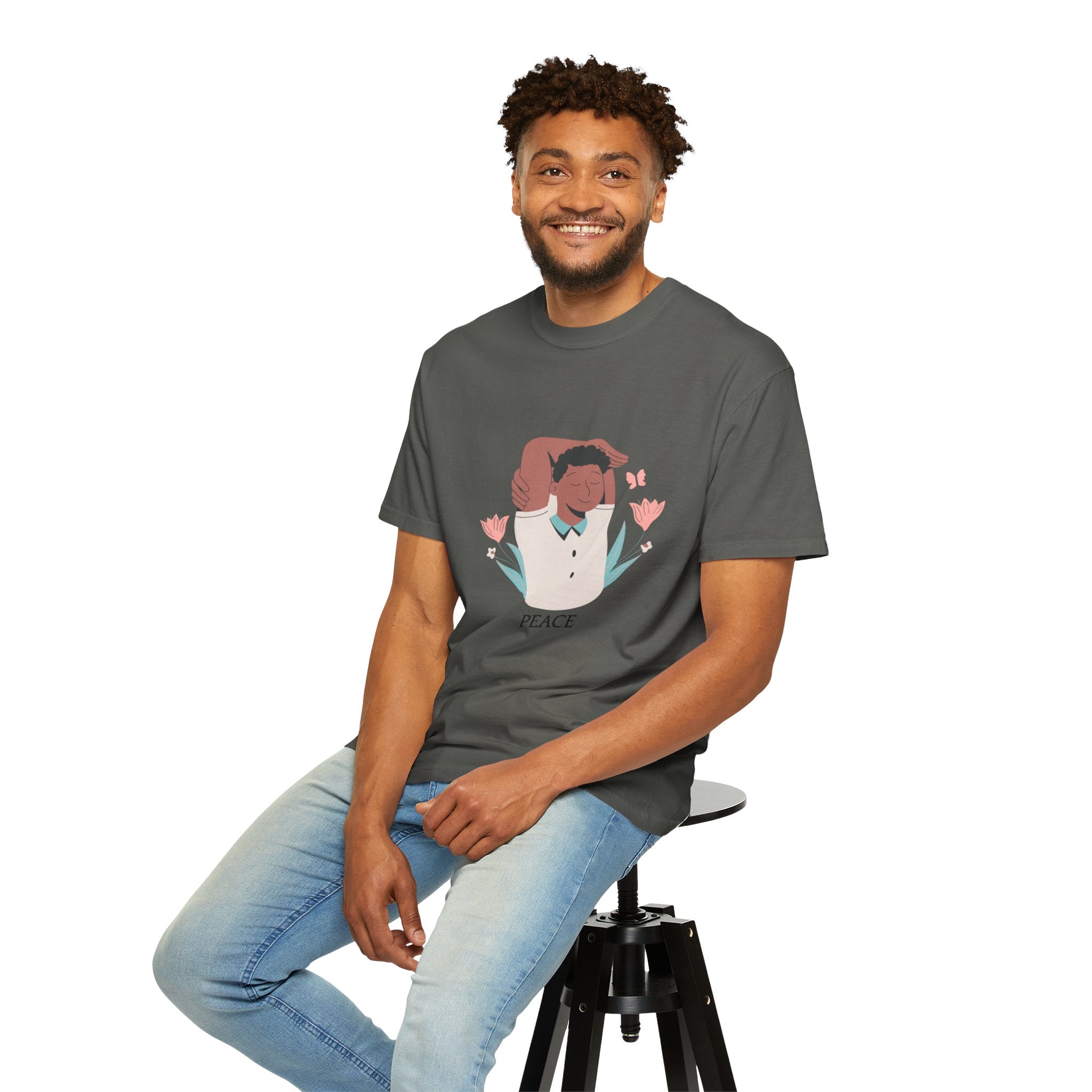 Peace Floral Portrait T-Shirt