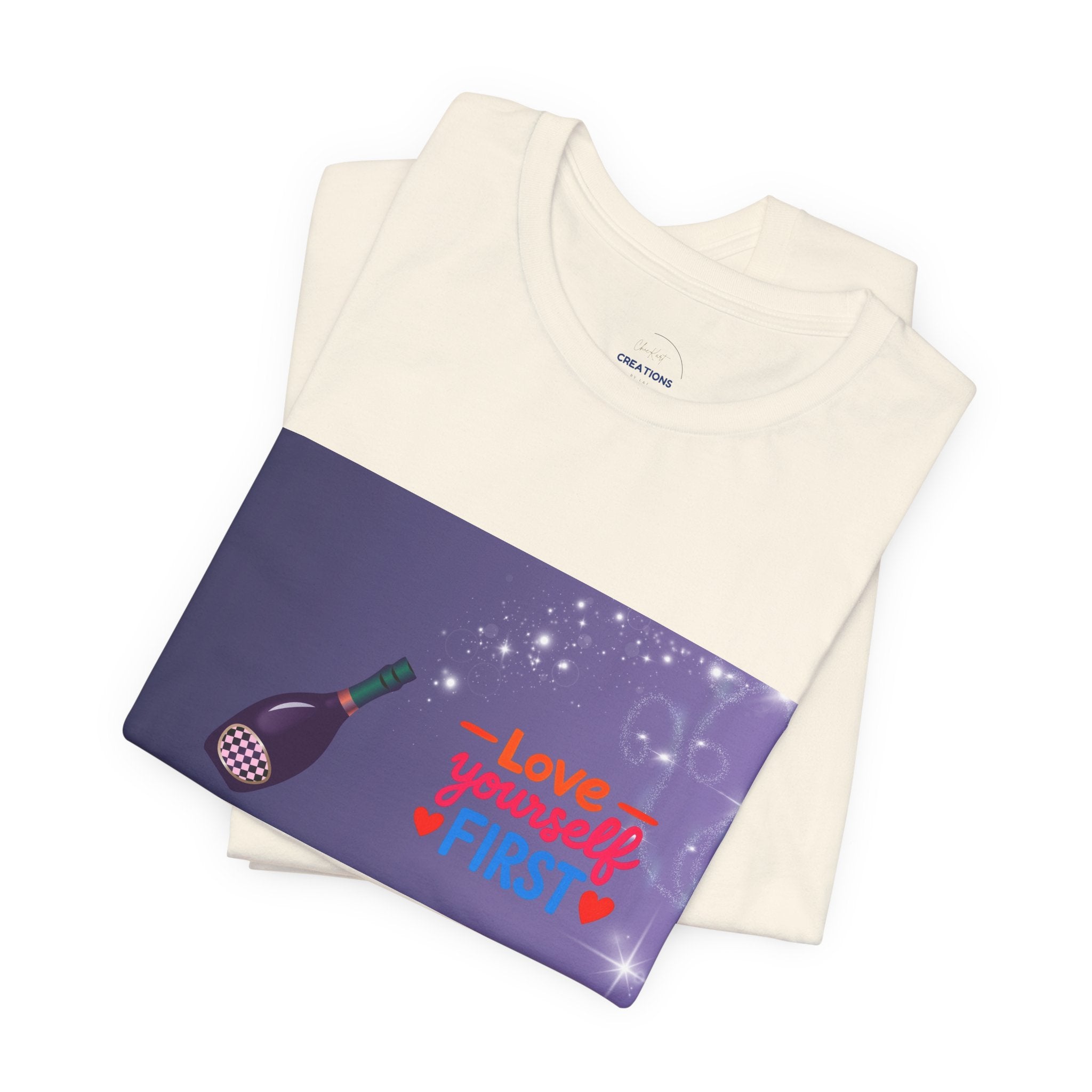 Love Yourself First Tee — Motivational Graphic T-Shirt with Microphone Design