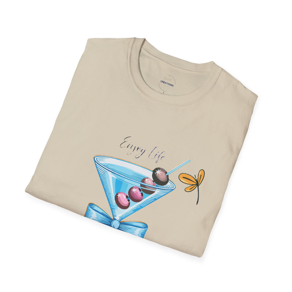 Martini Floral Tee — "Every Time" Cocktail Glass Graphic T-Shirt
