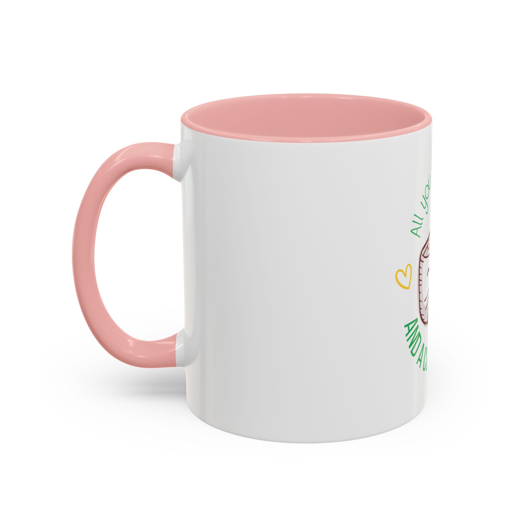 Coffee Mug – "All You Need Is Love and a Cup of Coffee" Cute Kawaii Ceramic Accent Mug (11/15oz)