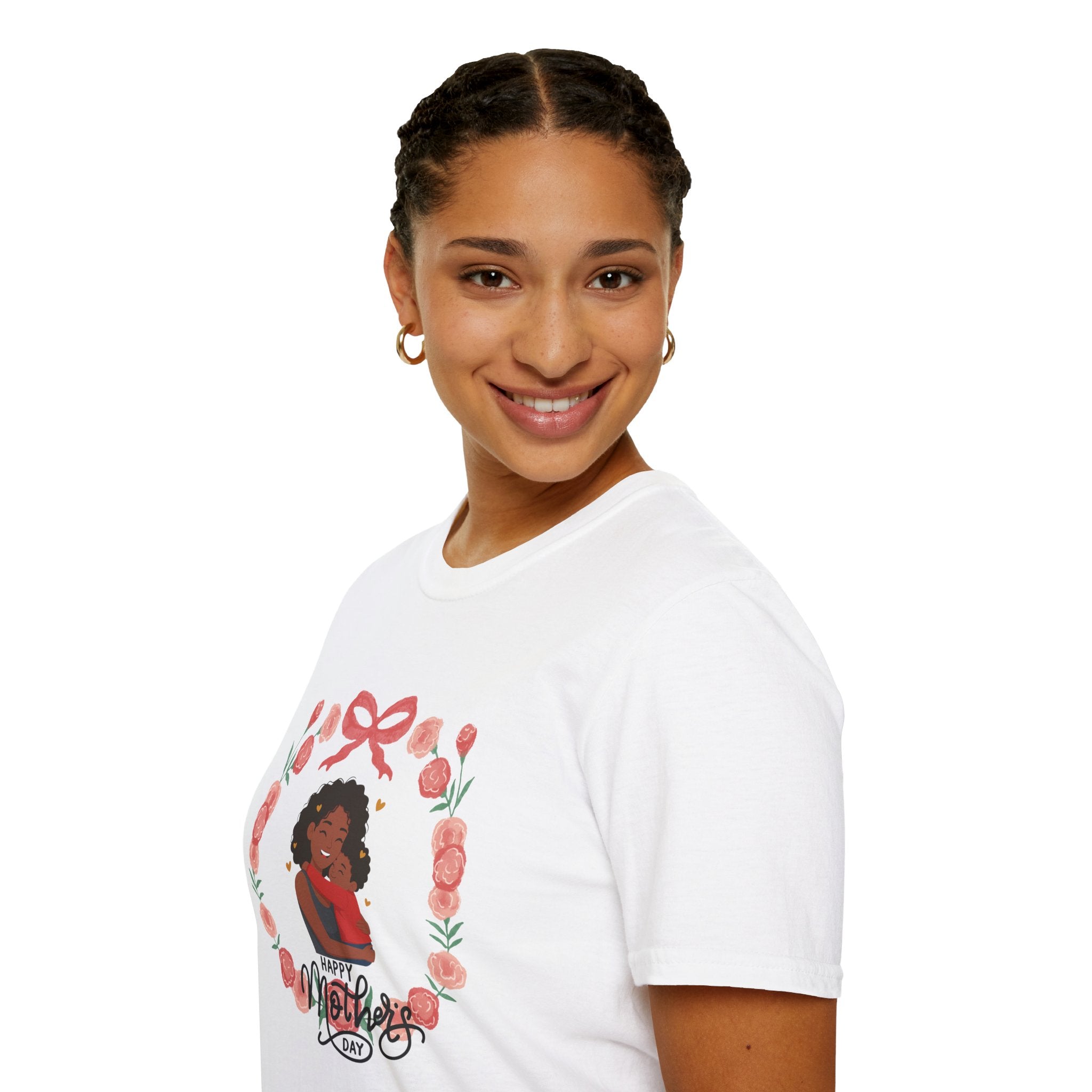 Mother’s Day Floral Tee — “Happy Mother’s Day” Mother and Child