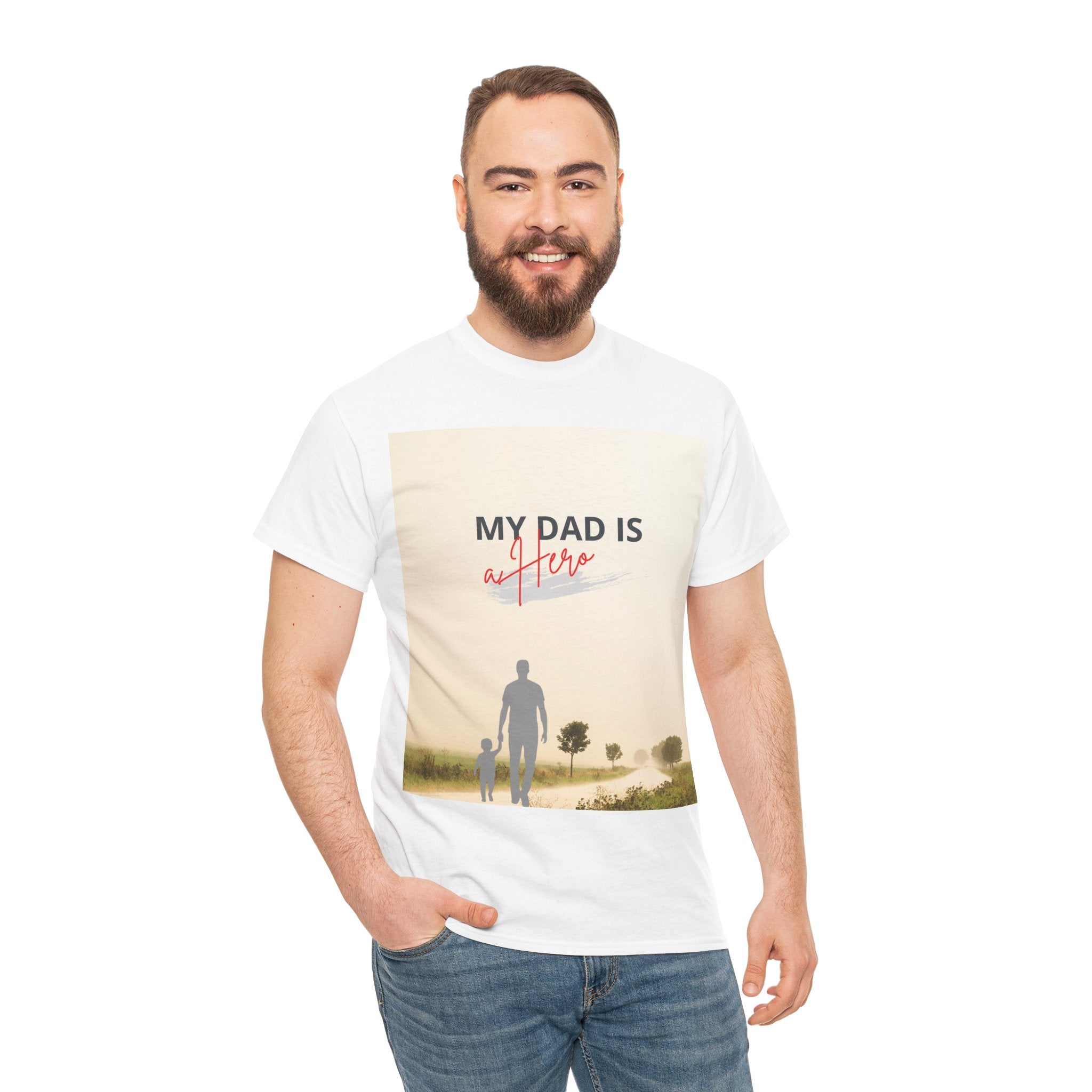 Father & Son Silhouette Tee — "My Dad Is a Hero" Father's Day T-Shirt
