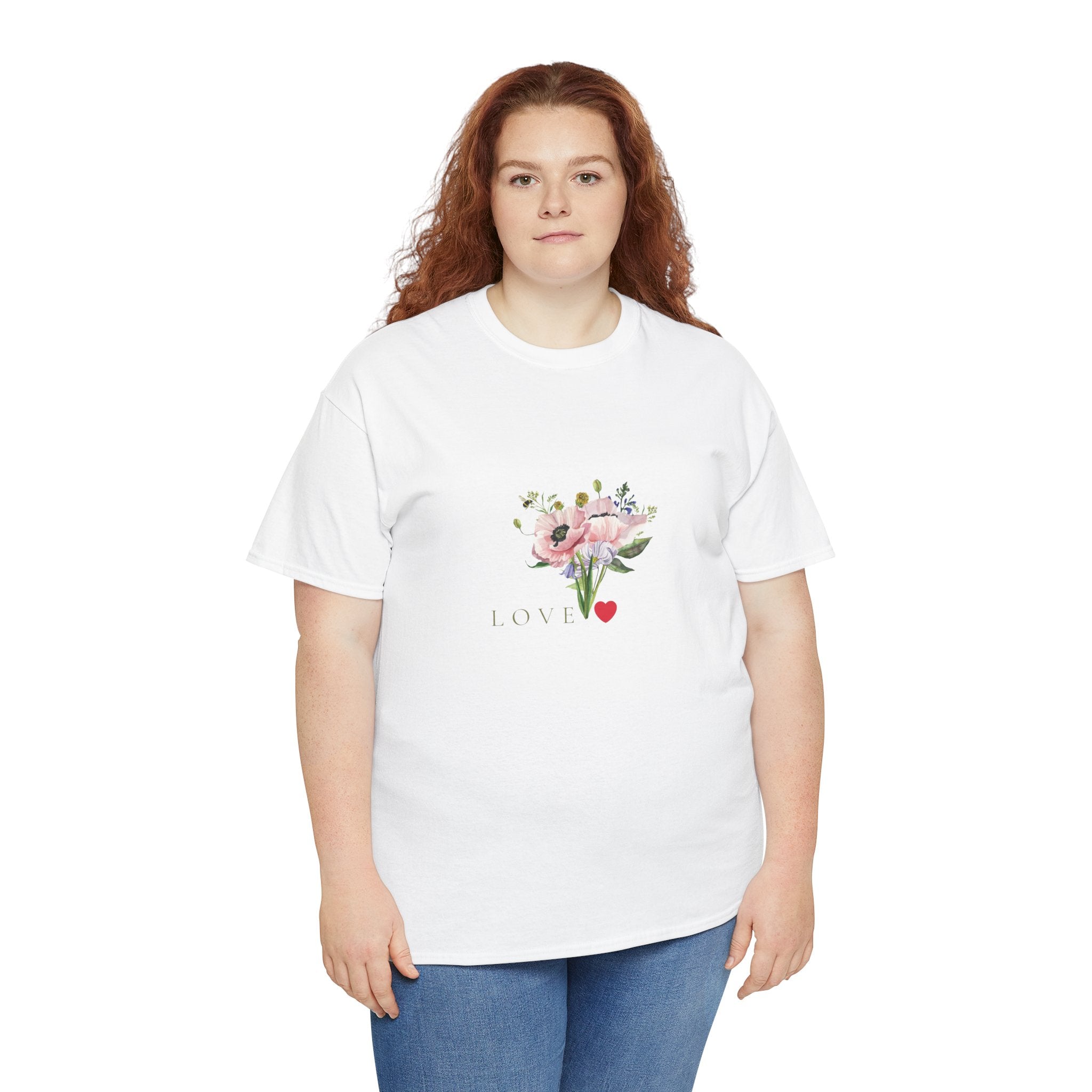 Love Floral Tee — Romantic Bouquet Graphic T‑Shirt