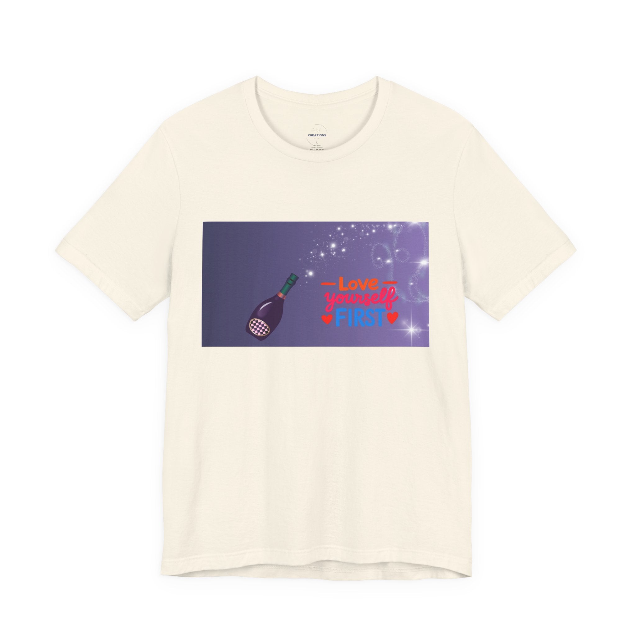 Love Yourself First Tee — Motivational Graphic T-Shirt with Microphone Design