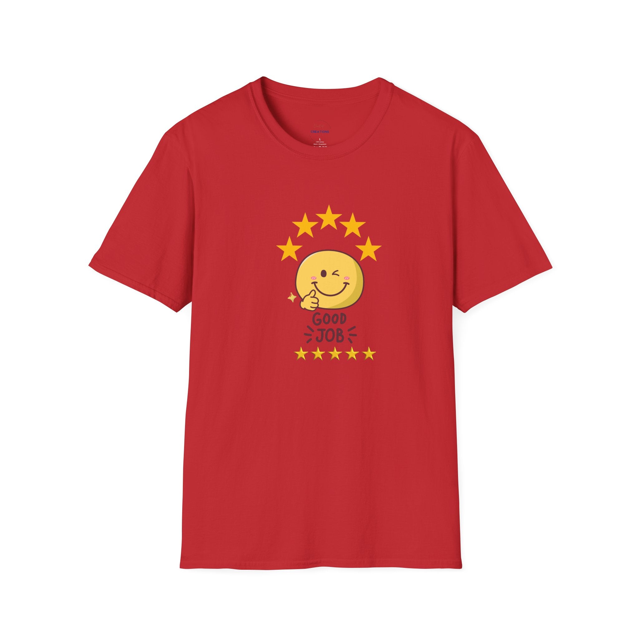 Good Job Smiley T-Shirt — Cute 5-Star Positive Vibe Tee