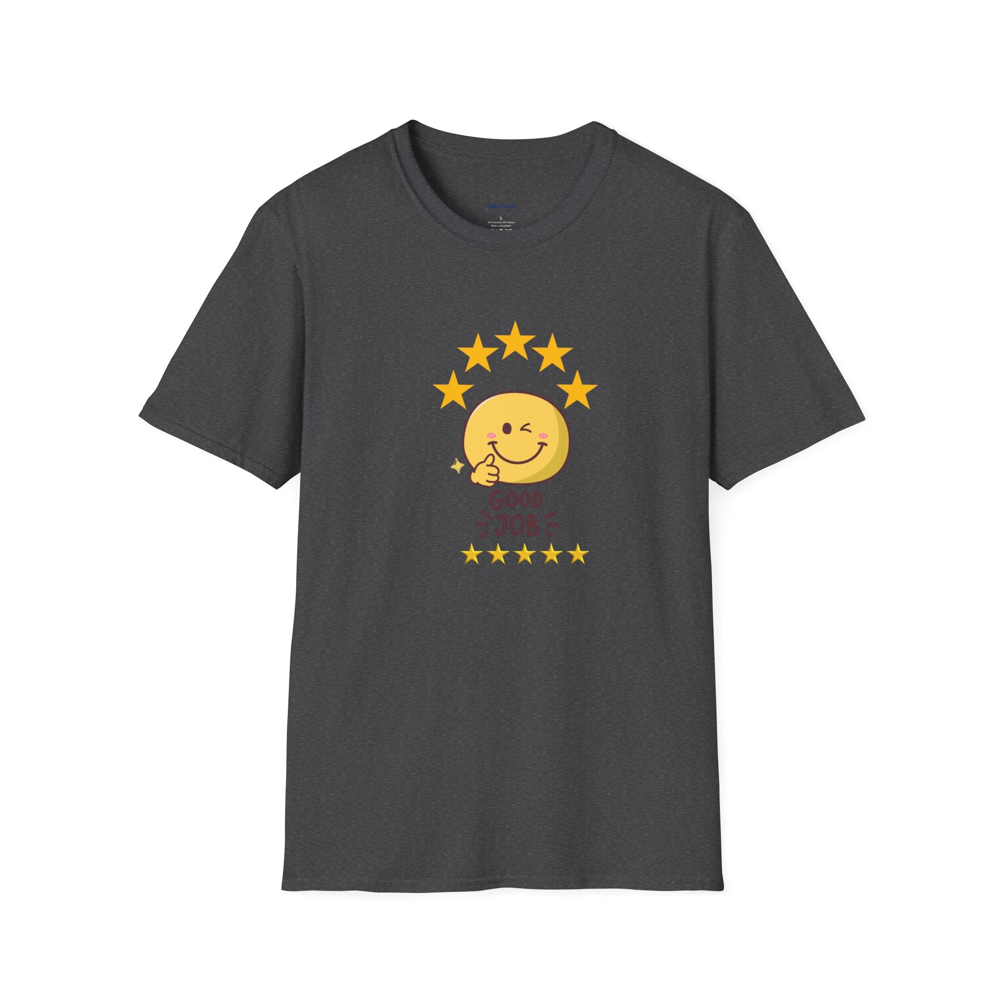 Good Job Smiley T-Shirt — Cute 5-Star Positive Vibe Tee
