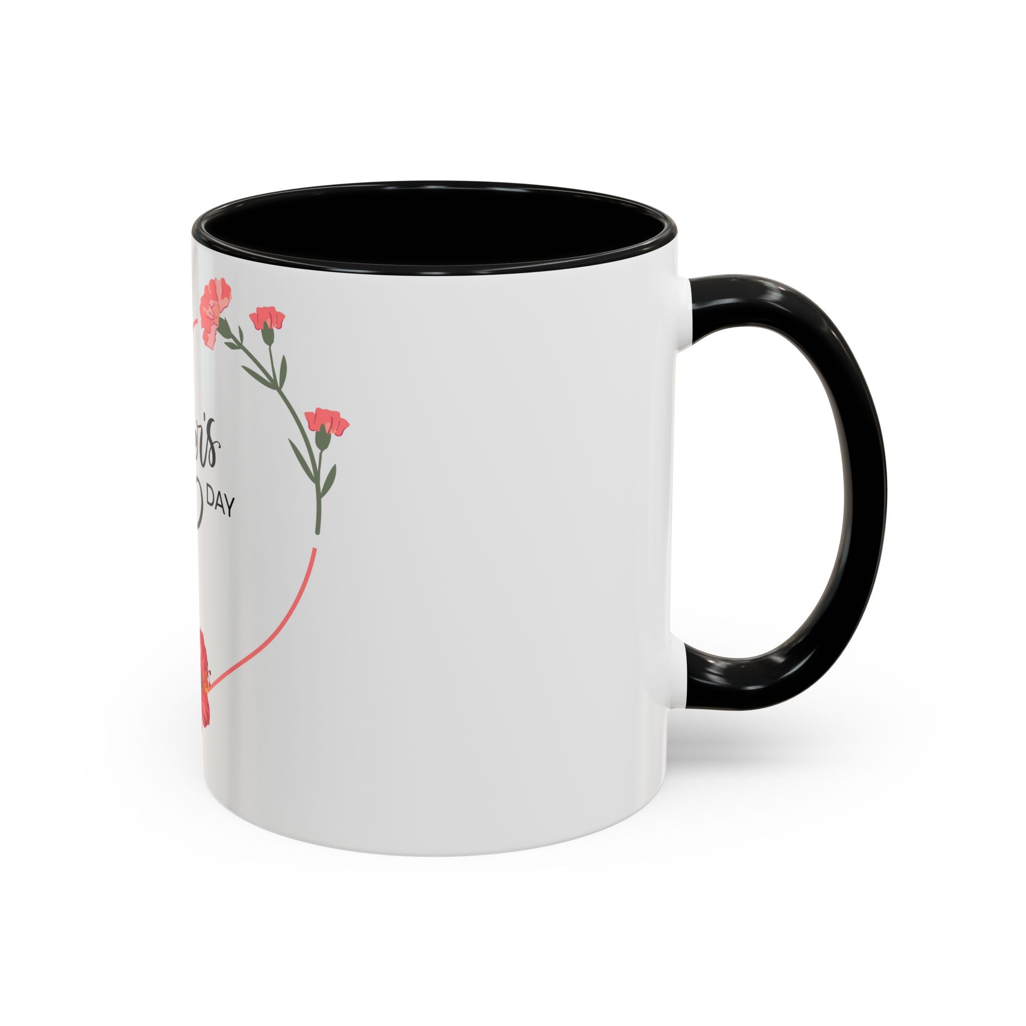 Mother's Day Heart Floral Accent Coffee Mug – "Happy Mother's Day" 11/15oz