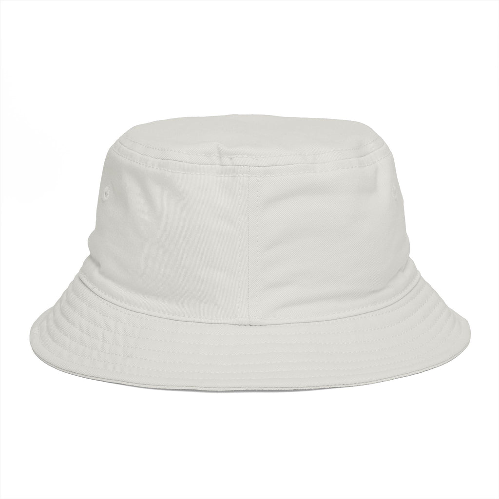 Bucket Hat — Retro Peace Sign with Flower Patch, Vintage 70s Boho Summer Sun Hat