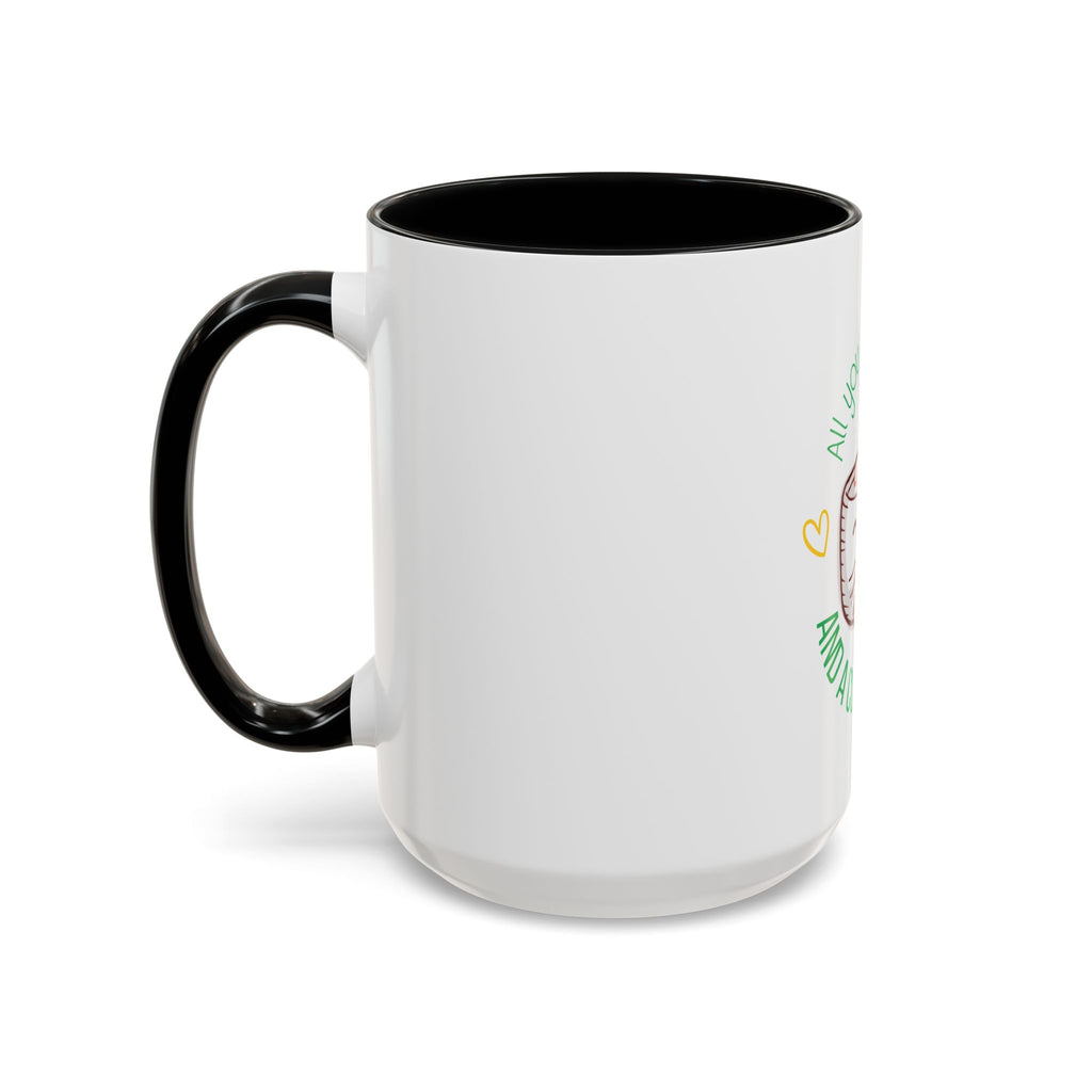 Coffee Mug – "All You Need Is Love and a Cup of Coffee" Cute Kawaii Ceramic Accent Mug (11/15oz)