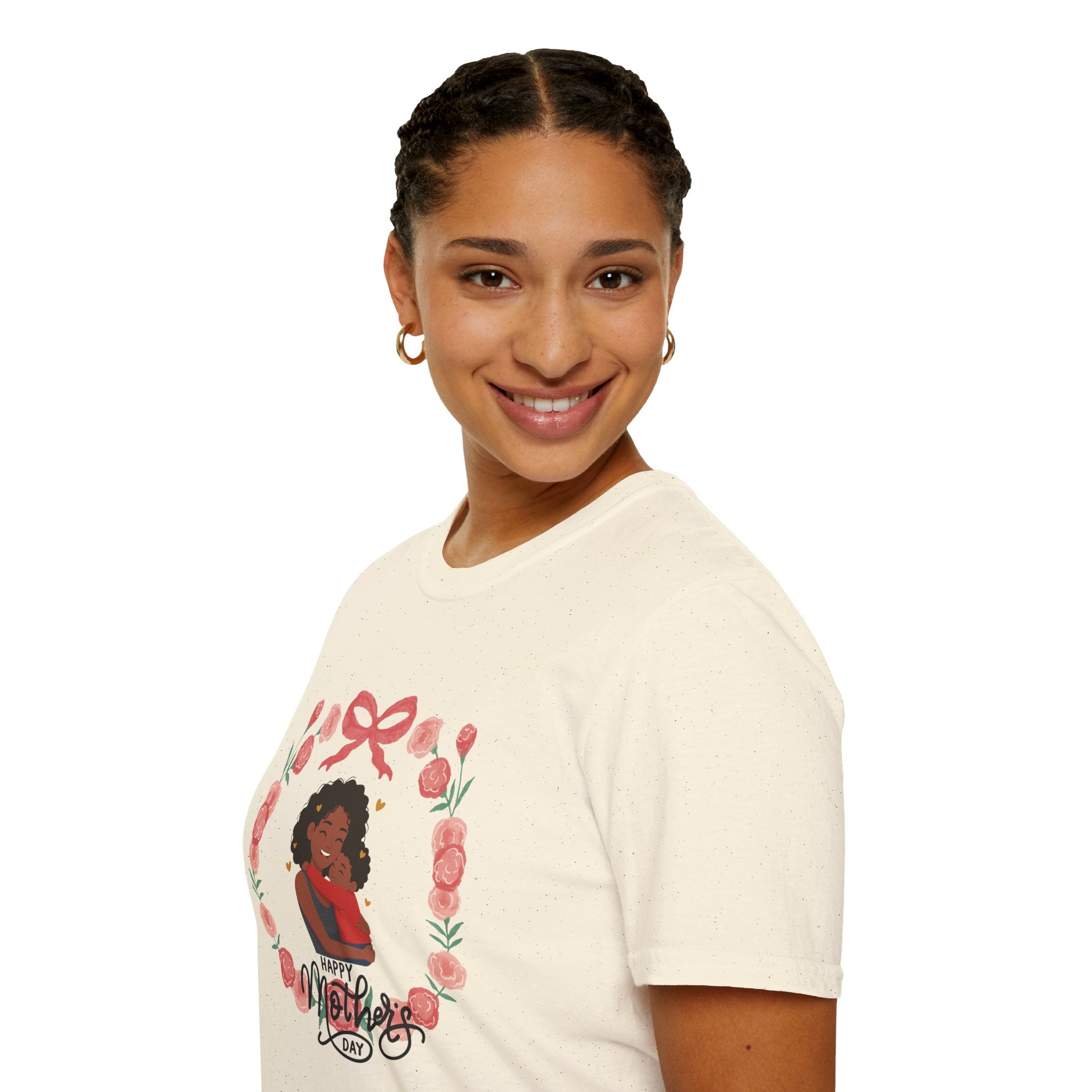 Mother’s Day Floral Tee — “Happy Mother’s Day” Mother and Child