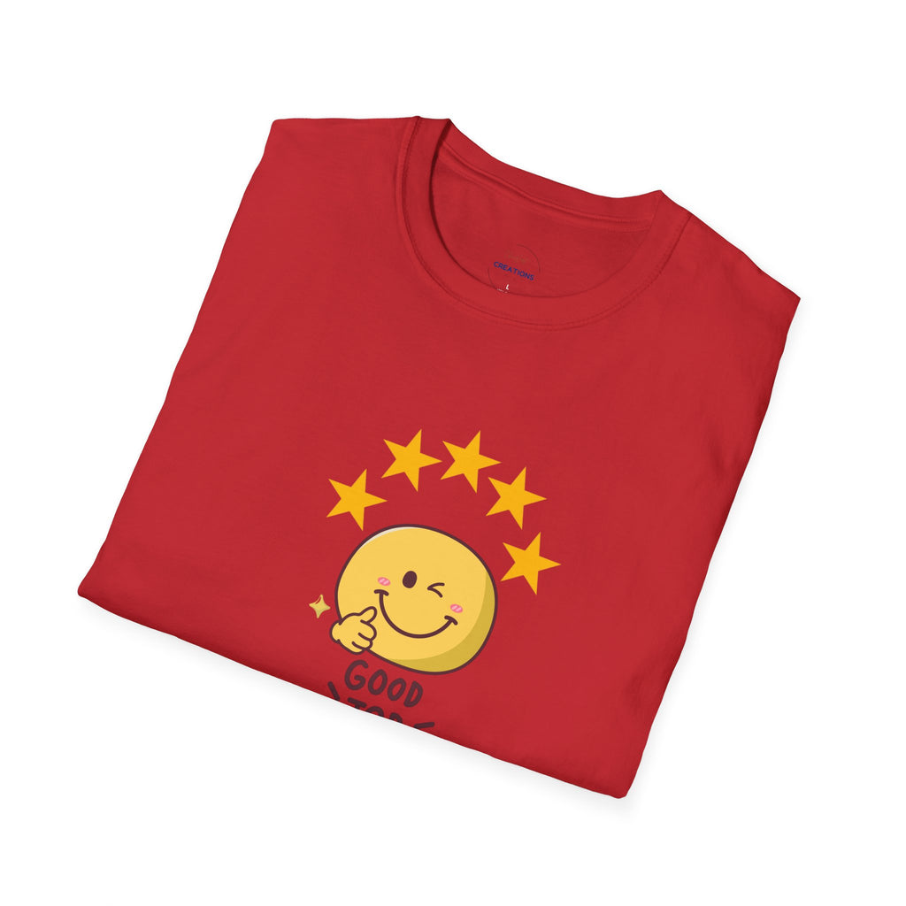 Good Job Smiley T-Shirt — Cute 5-Star Positive Vibe Tee