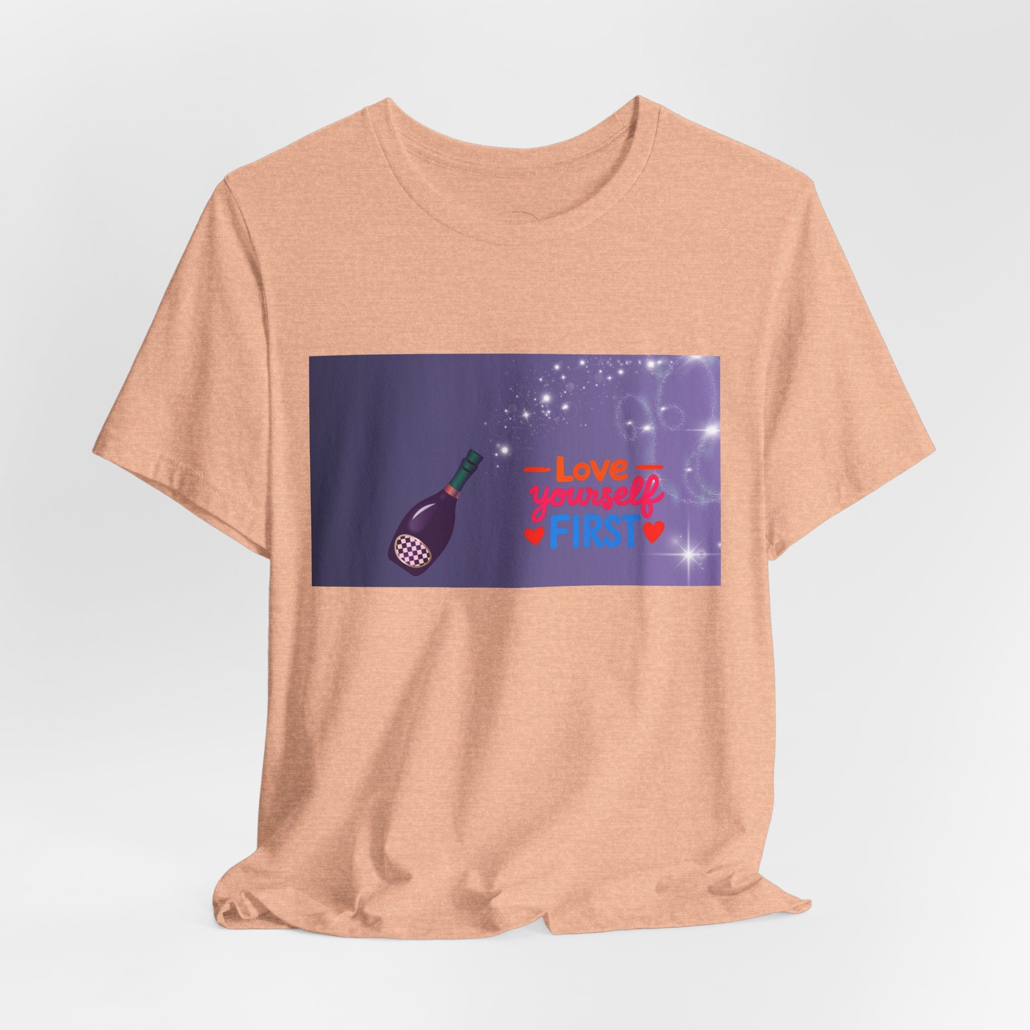 Love Yourself First Tee — Motivational Graphic T-Shirt with Microphone Design