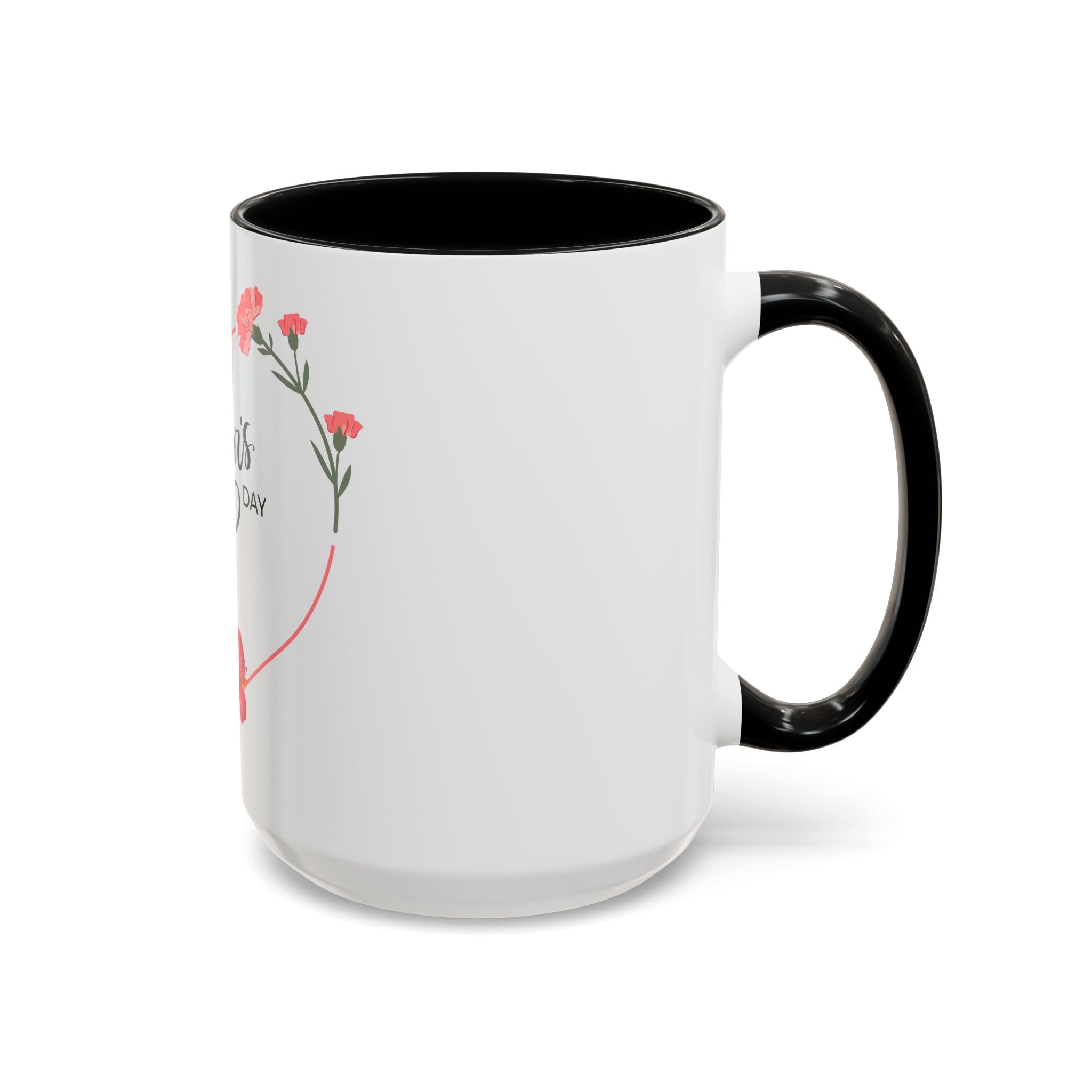 Mother's Day Heart Floral Accent Coffee Mug – "Happy Mother's Day" 11/15oz