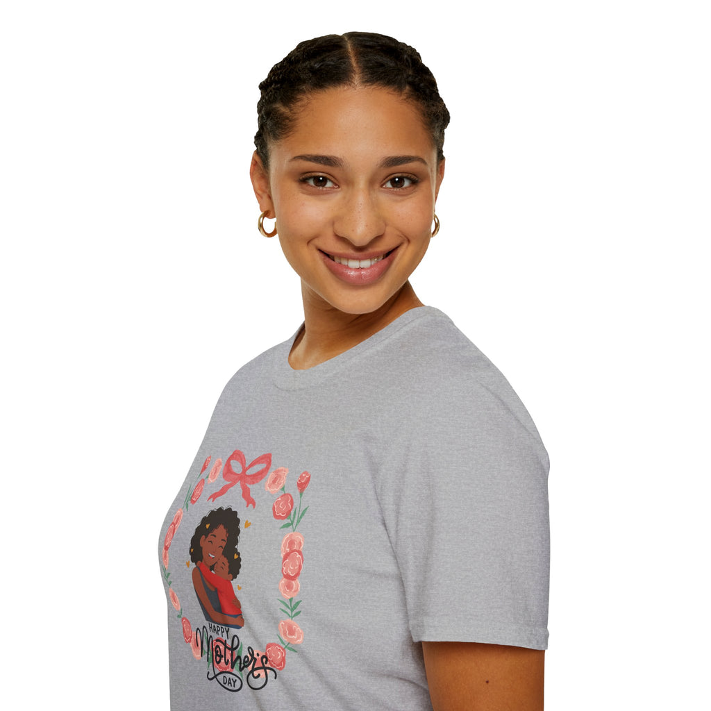 Mother’s Day Floral Tee — “Happy Mother’s Day” Mother and Child