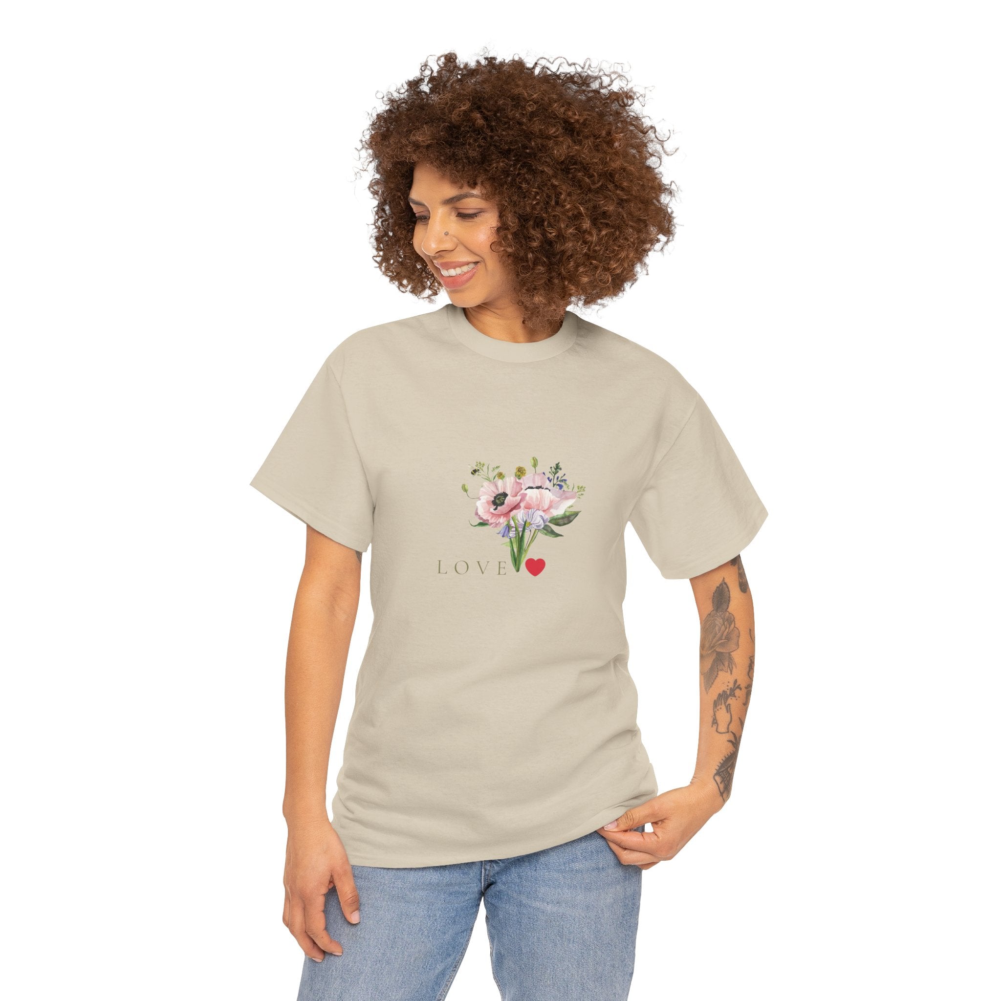 Love Floral Tee — Romantic Bouquet Graphic T‑Shirt