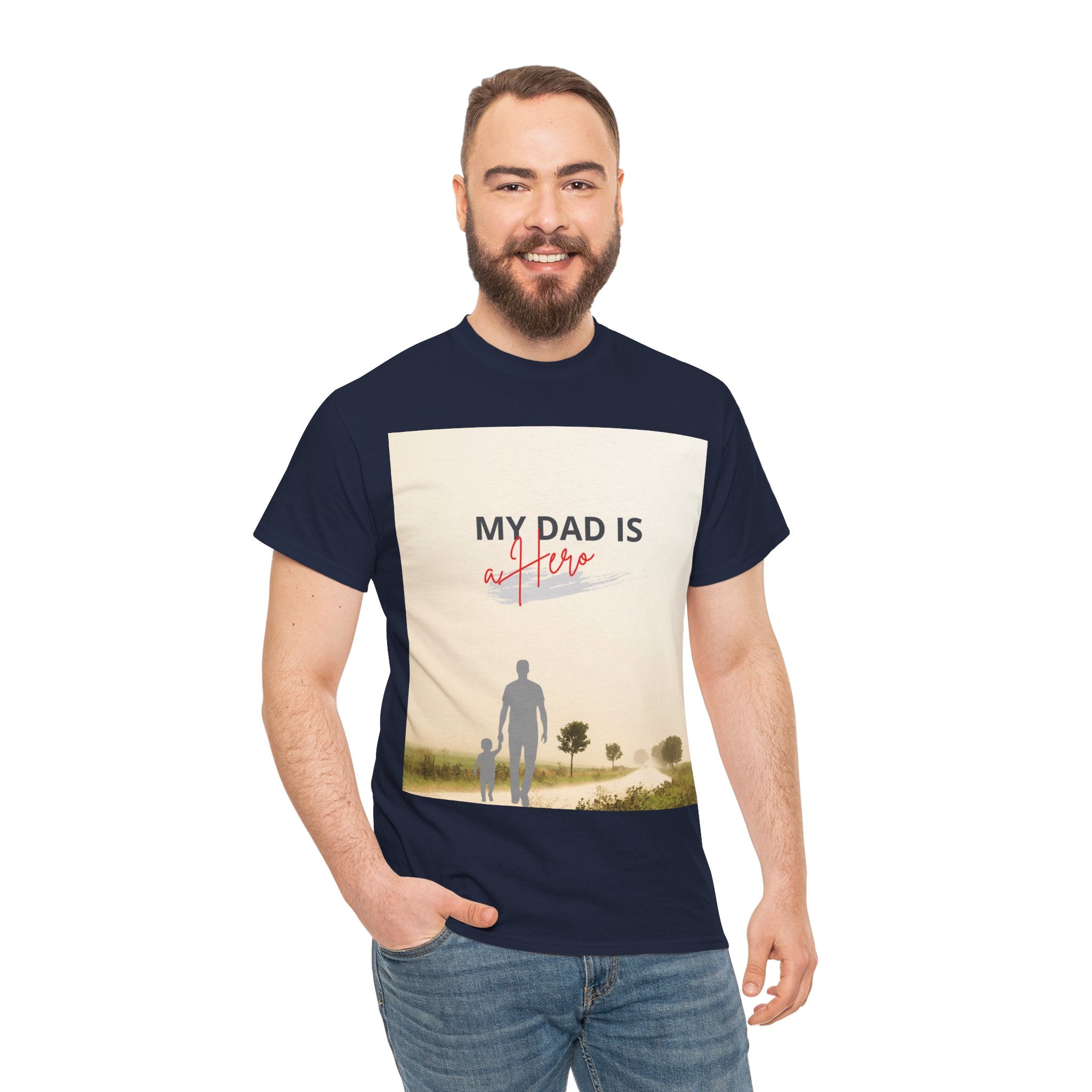 Father & Son Silhouette Tee — "My Dad Is a Hero" Father's Day T-Shirt
