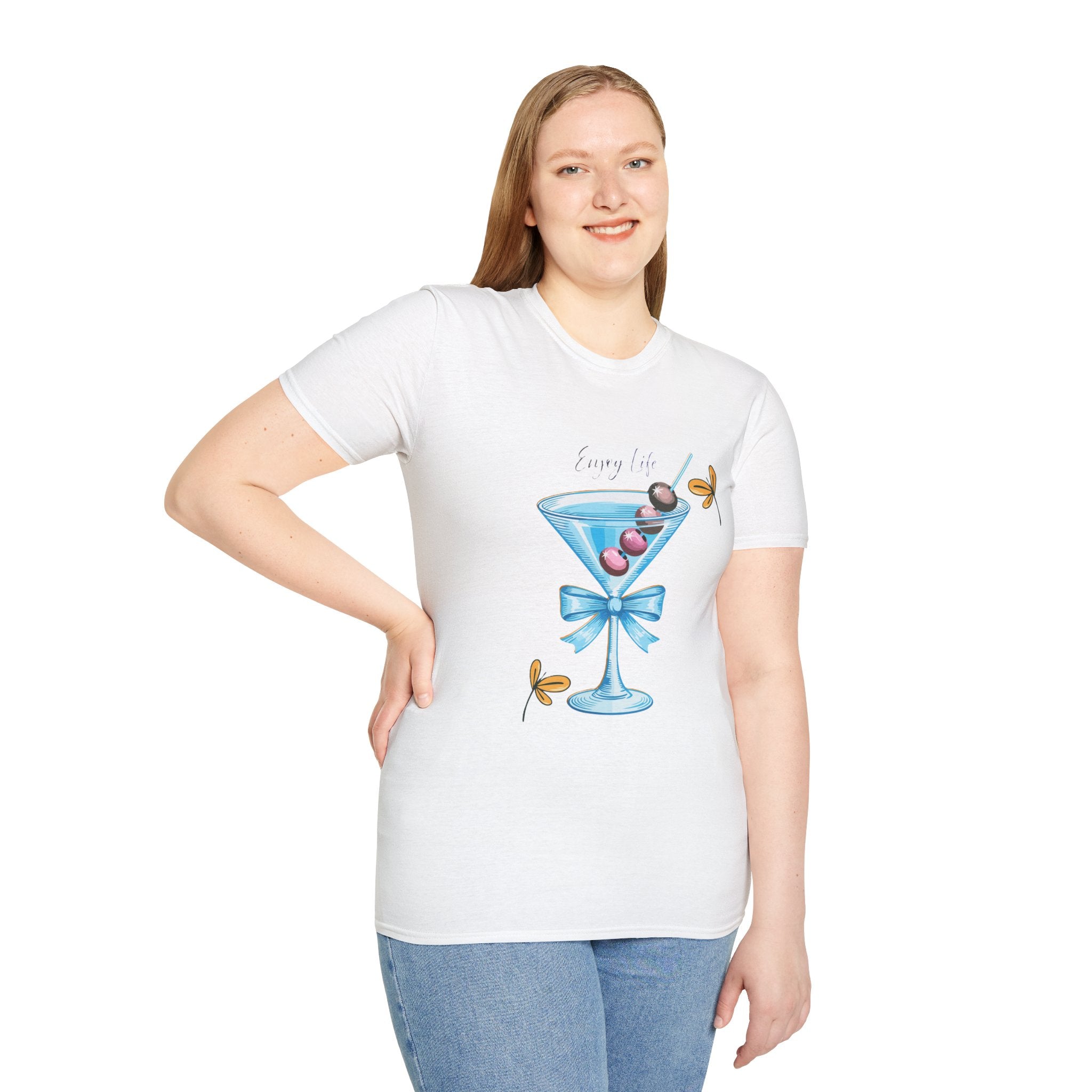 Martini Floral Tee — "Every Time" Cocktail Glass Graphic T-Shirt