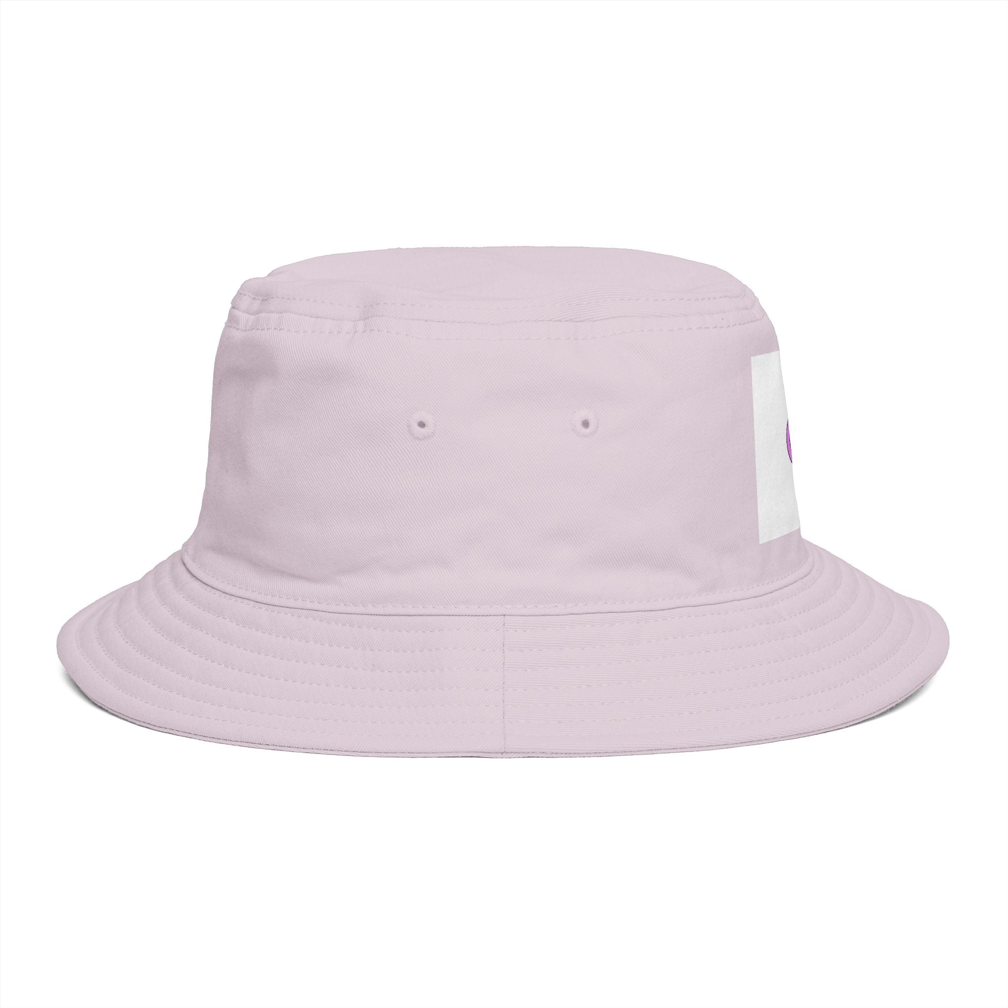 Bucket Hat — Retro Peace Sign with Flower Patch, Vintage 70s Boho Summer Sun Hat