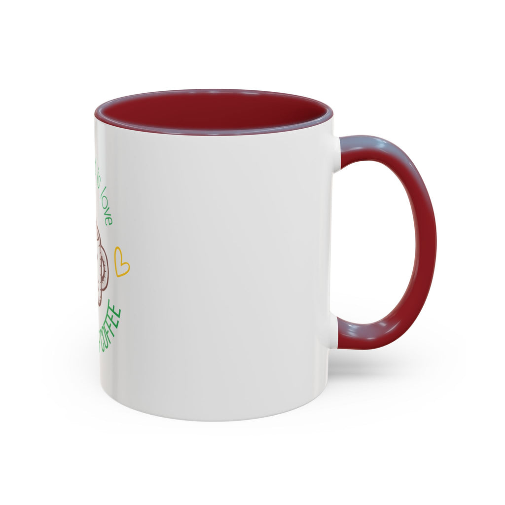 Coffee Mug – "All You Need Is Love and a Cup of Coffee" Cute Kawaii Ceramic Accent Mug (11/15oz)