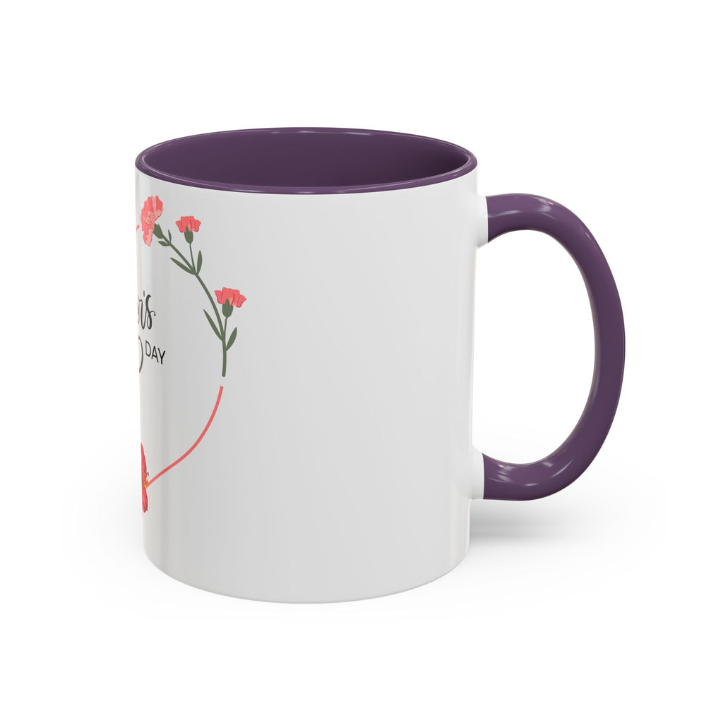 Mother's Day Heart Floral Accent Coffee Mug – "Happy Mother's Day" 11/15oz