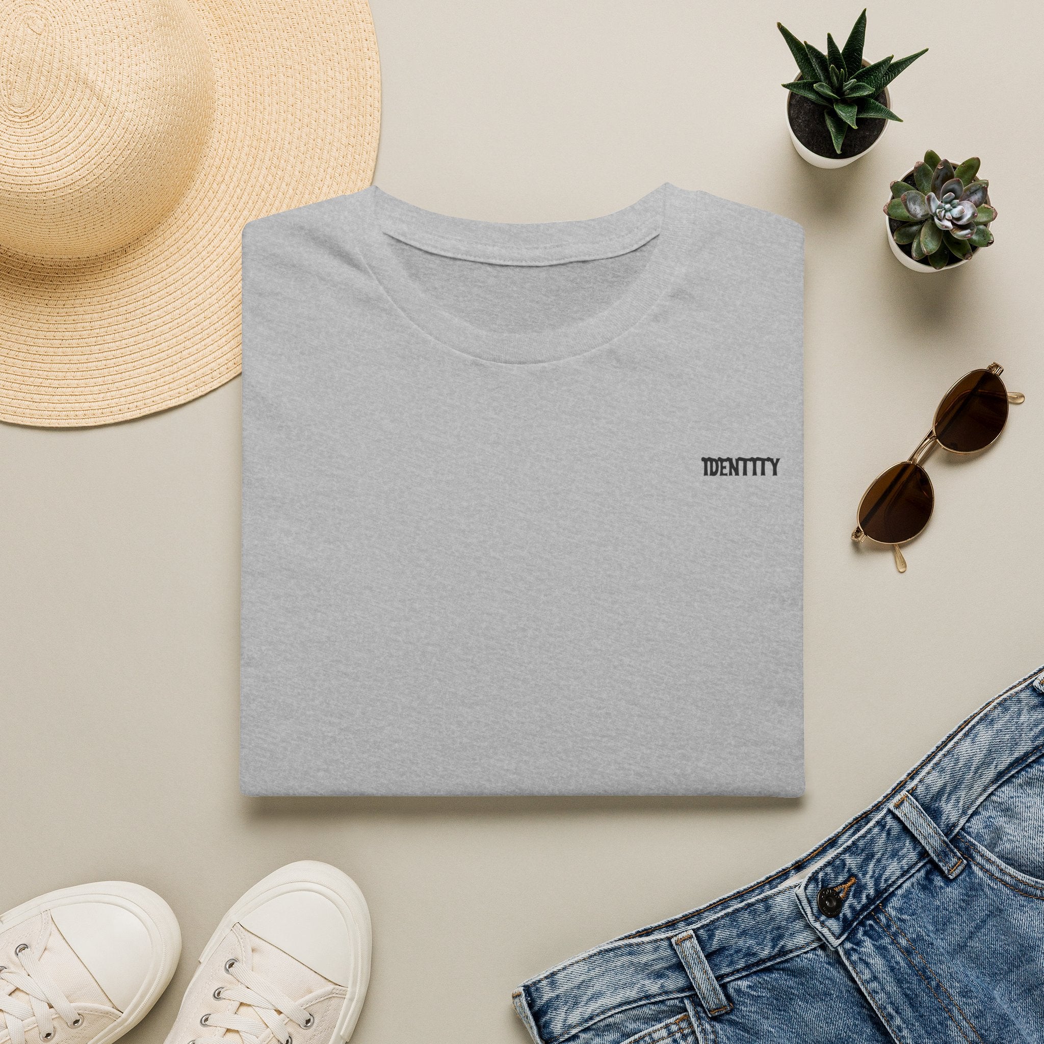 Minimal 'IDENTITY' Embroidered T-Shirt