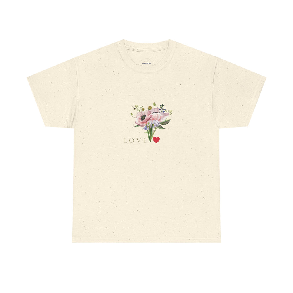 Love Floral Tee — Romantic Bouquet Graphic T‑Shirt