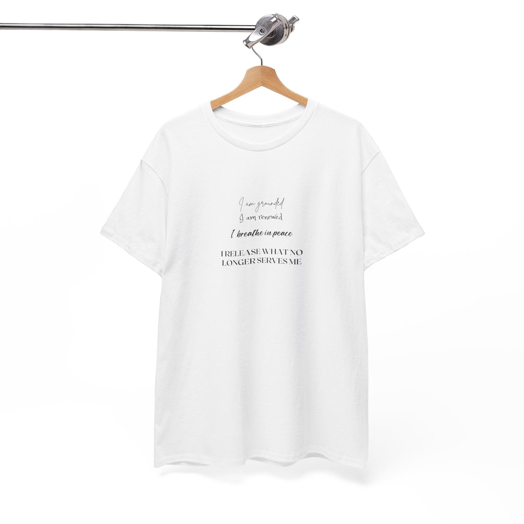White T-Shirt with Minimalist Poem