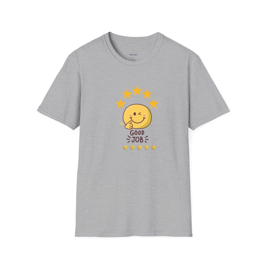 Good Job Smiley T-Shirt — Cute 5-Star Positive Vibe Tee