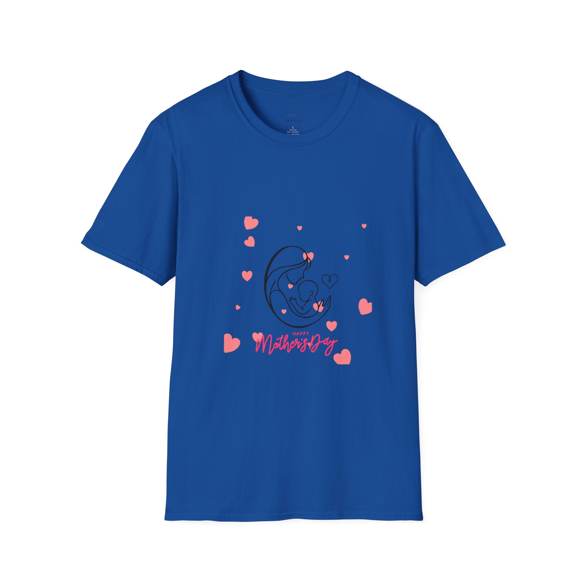 Mother and Baby Line Art T-Shirt — "Mommy" Heart Mom Shirt