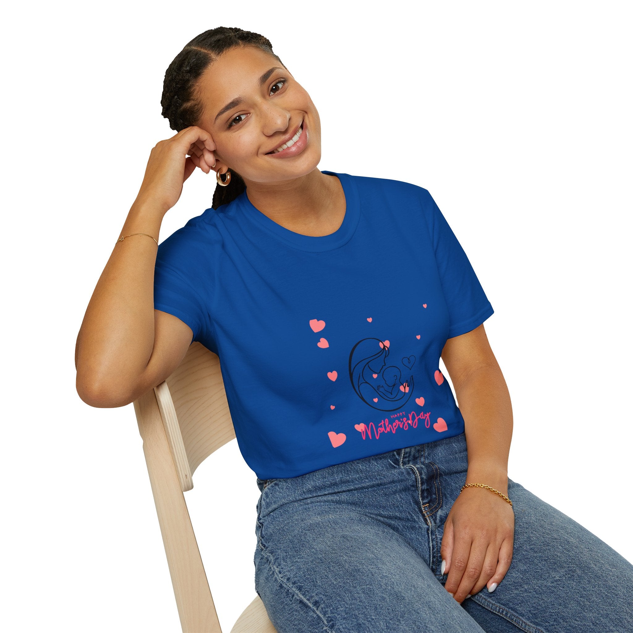 Mother and Baby Line Art T-Shirt — "Mommy" Heart Mom Shirt