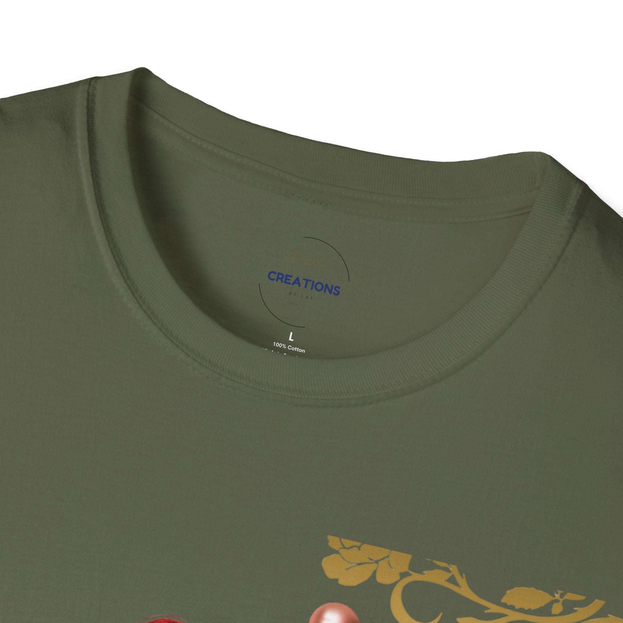 Heart & Floral T-Shirt — Romantic Vintage Heart Design