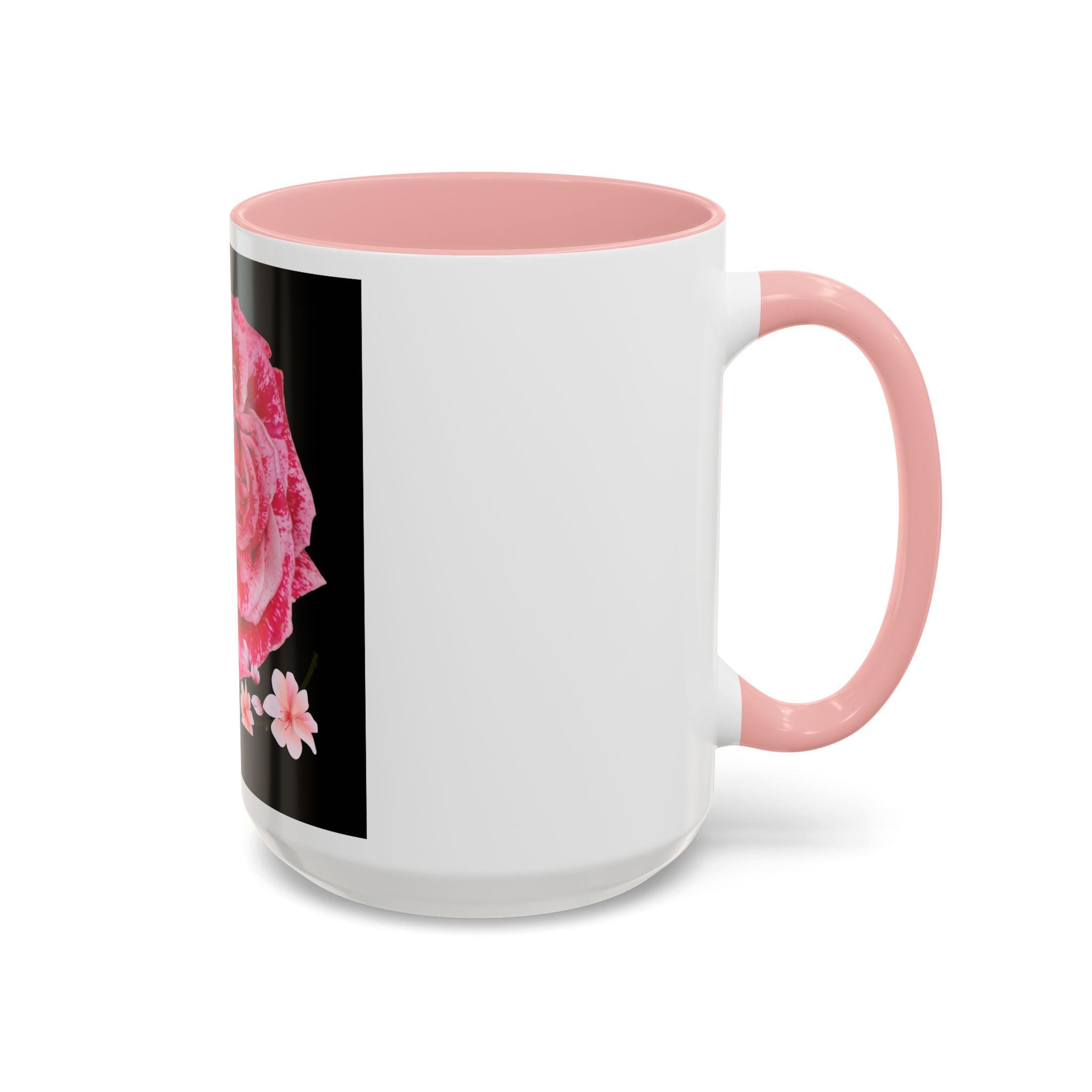 Pink Rose Love Accent Coffee Mug – Floral Valentine Gift (11/15oz)
