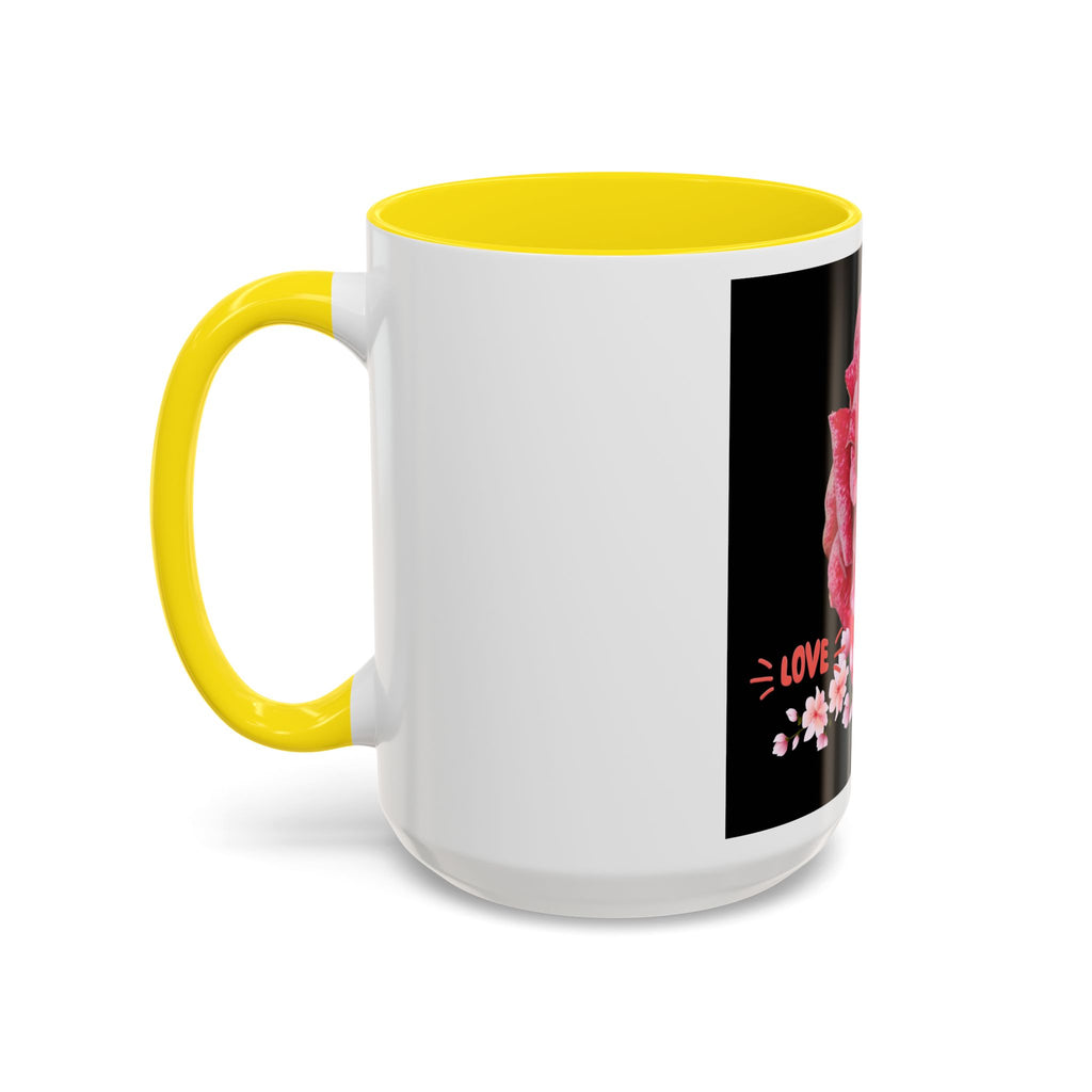 Pink Rose Love Accent Coffee Mug – Floral Valentine Gift (11/15oz)