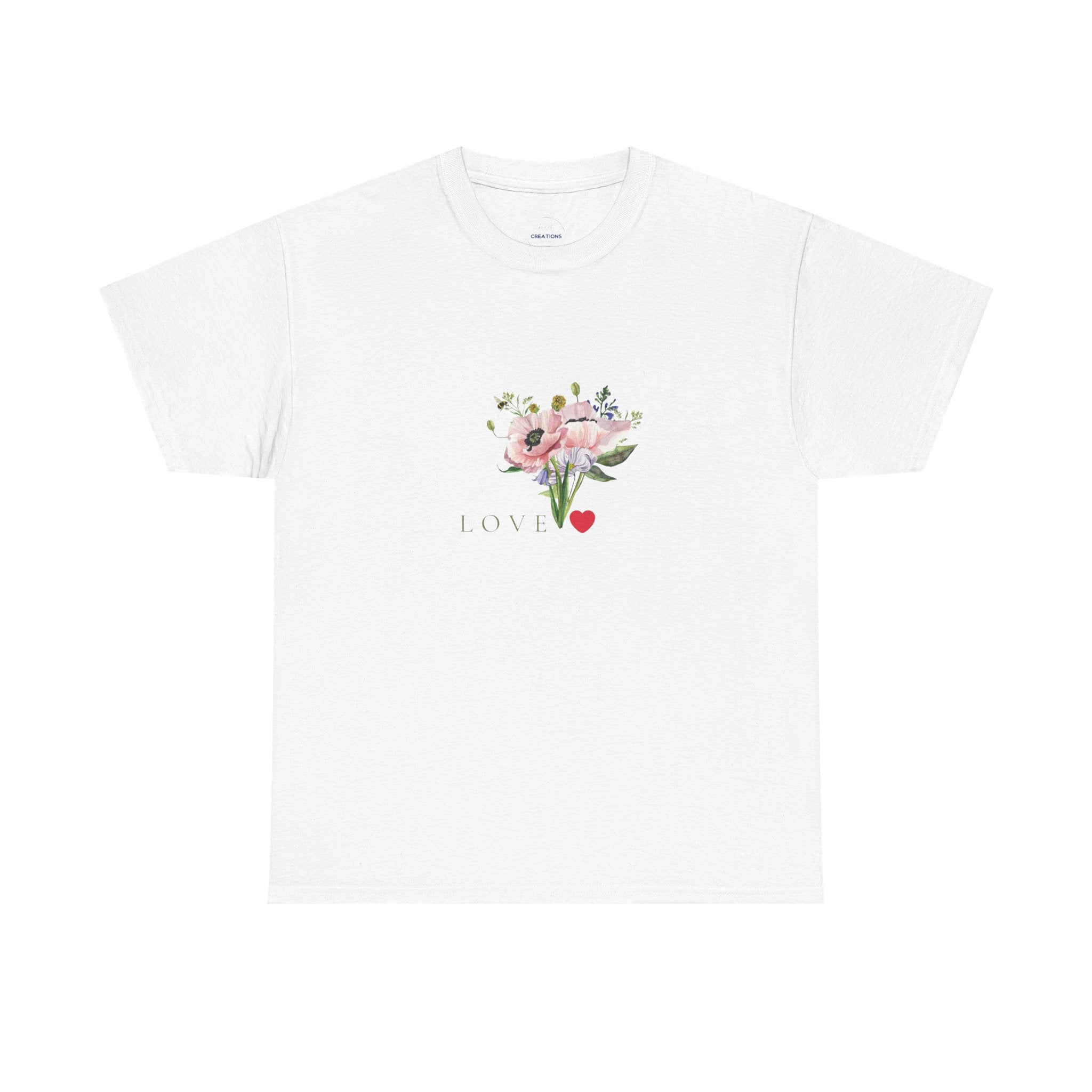 Love Floral Tee — Romantic Bouquet Graphic T‑Shirt