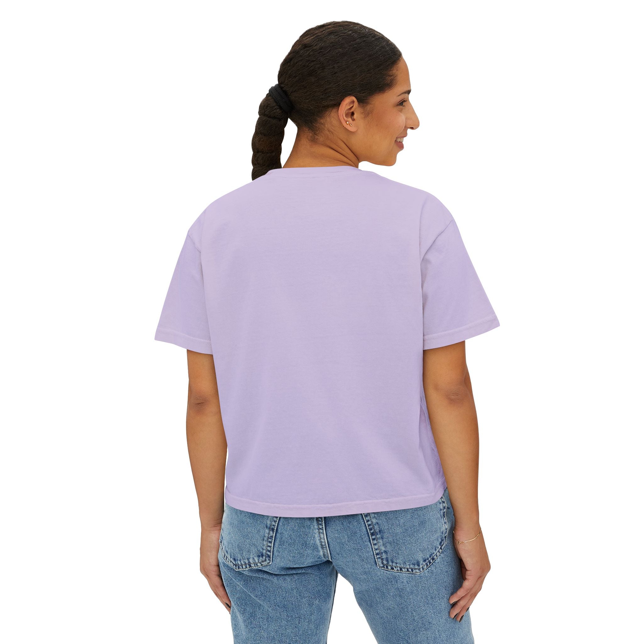 It's All About Me! Women's Boxy Tee — Pink Floral Graphic Crop T-Shirt