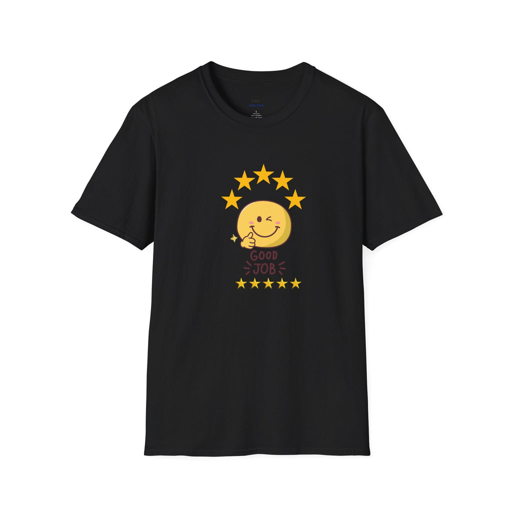 Good Job Smiley T-Shirt — Cute 5-Star Positive Vibe Tee