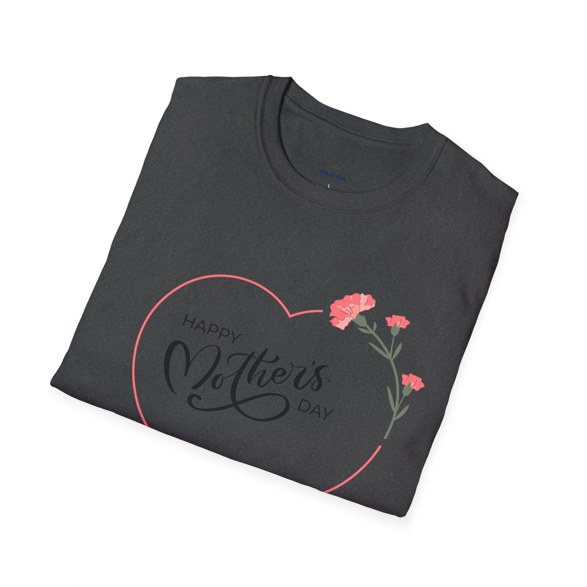 Mother's Day Floral Heart T-Shirt — "Happy Mother's Day"