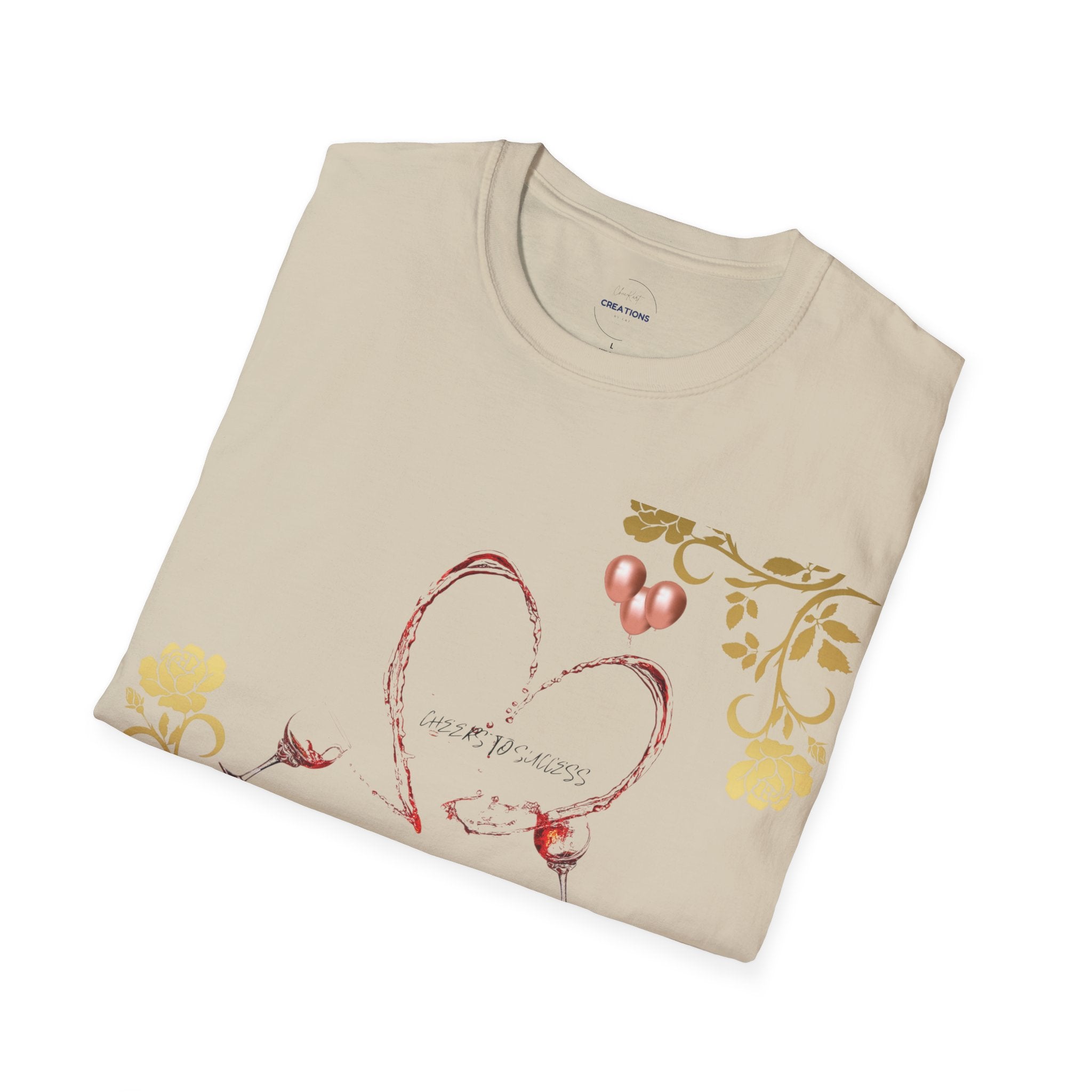 Heart & Floral T-Shirt — Romantic Vintage Heart Design