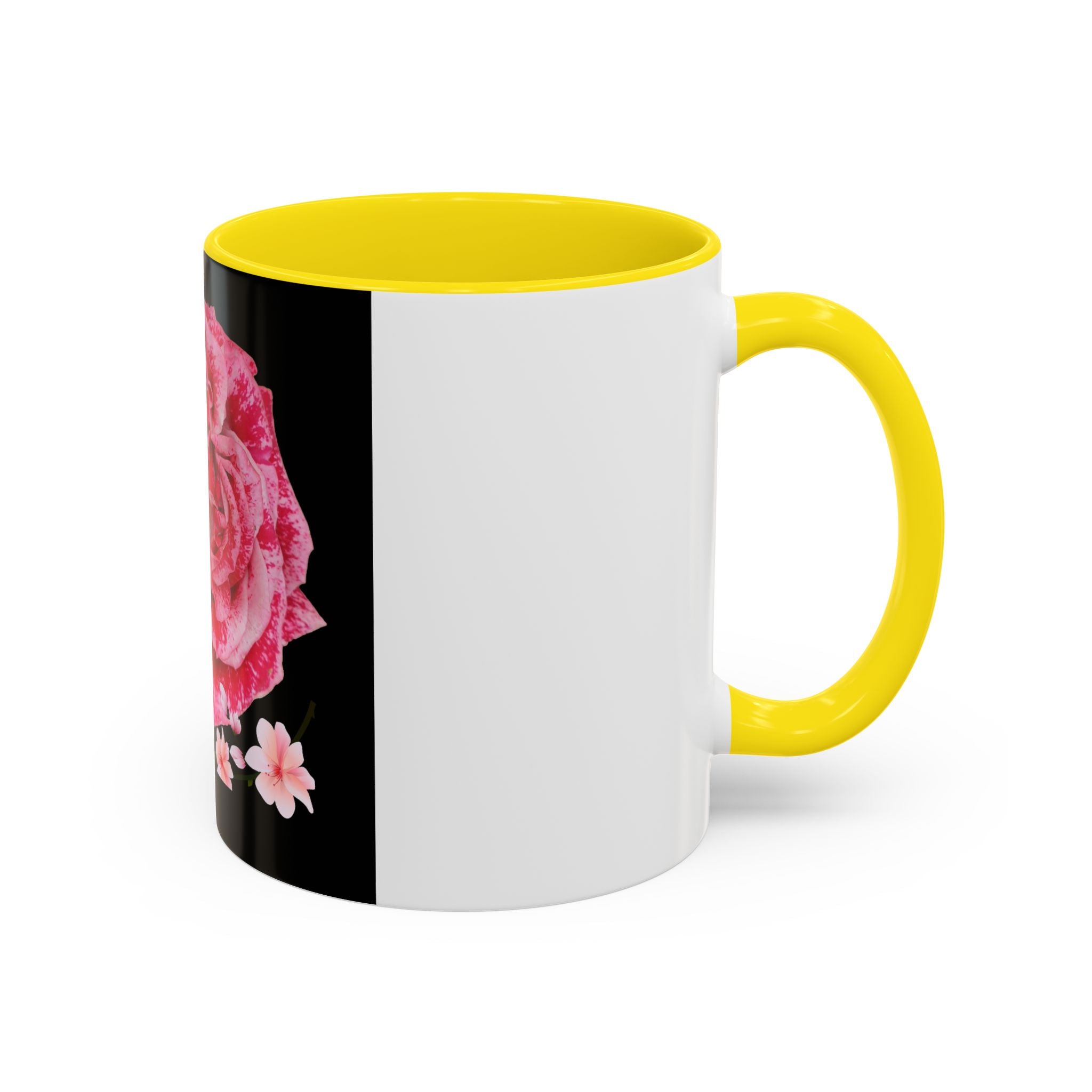 Pink Rose Love Accent Coffee Mug – Floral Valentine Gift (11/15oz)
