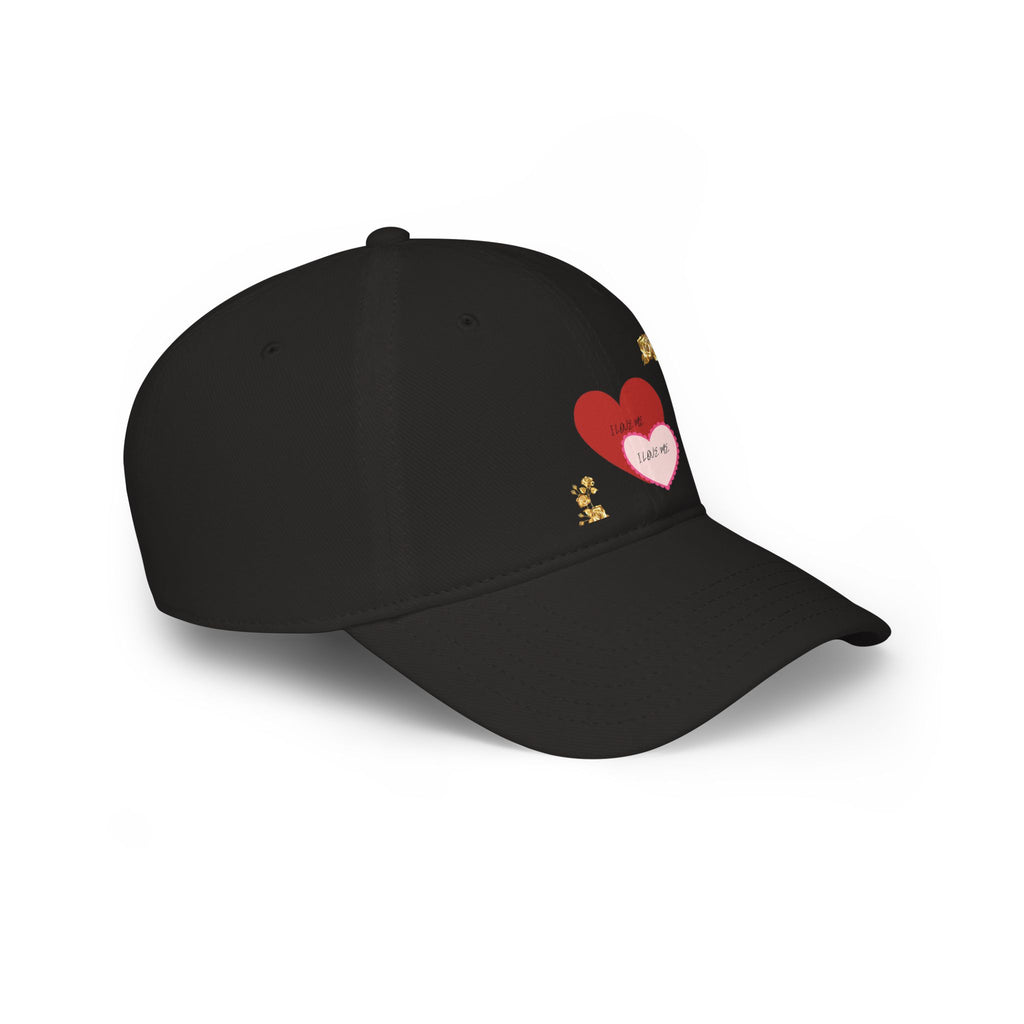 Heart Patch Baseball Cap — 'I Love Me' Layered Hearts Hat