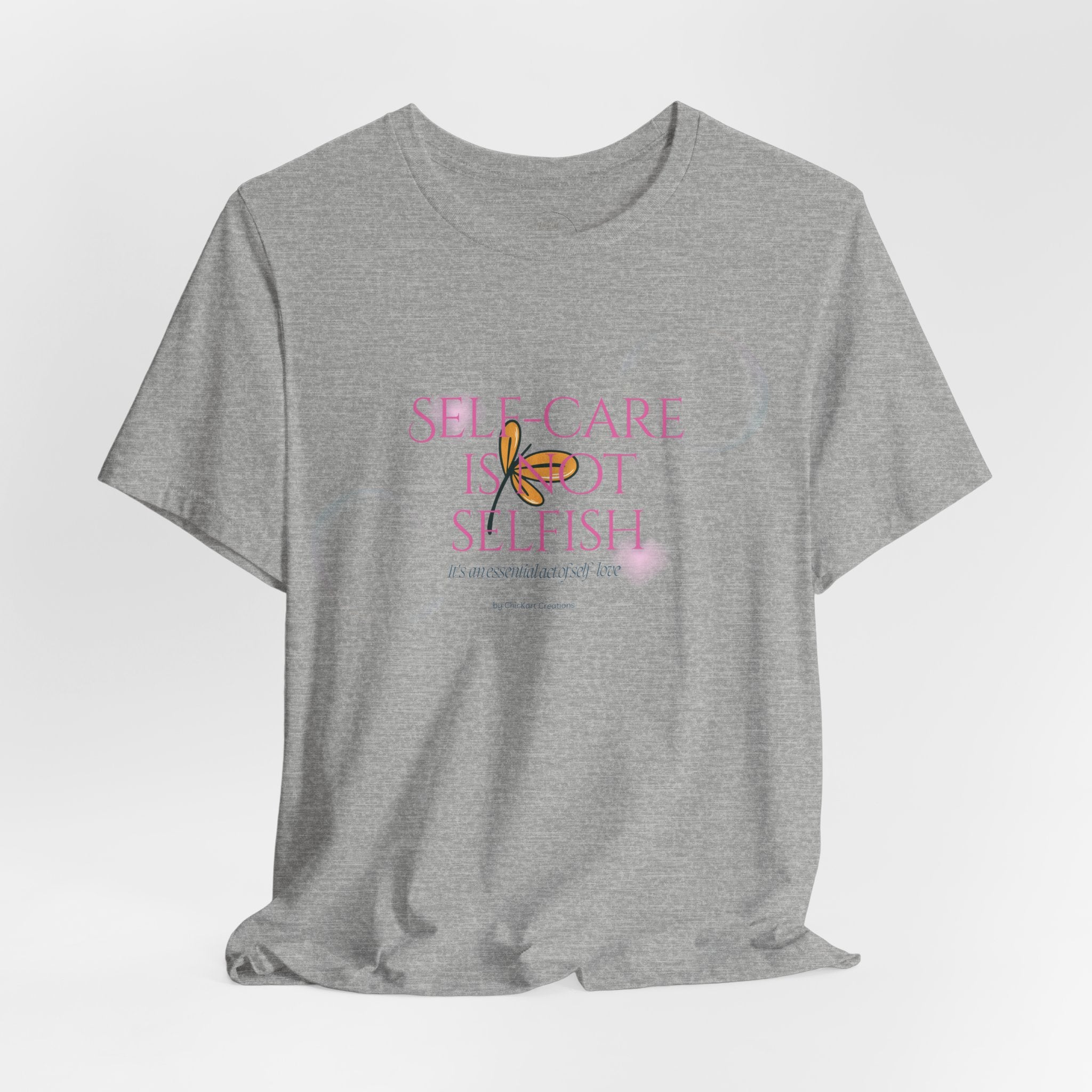 Self-Care Is Not Selfish Tee — Pink Script Wellness T-Shirt