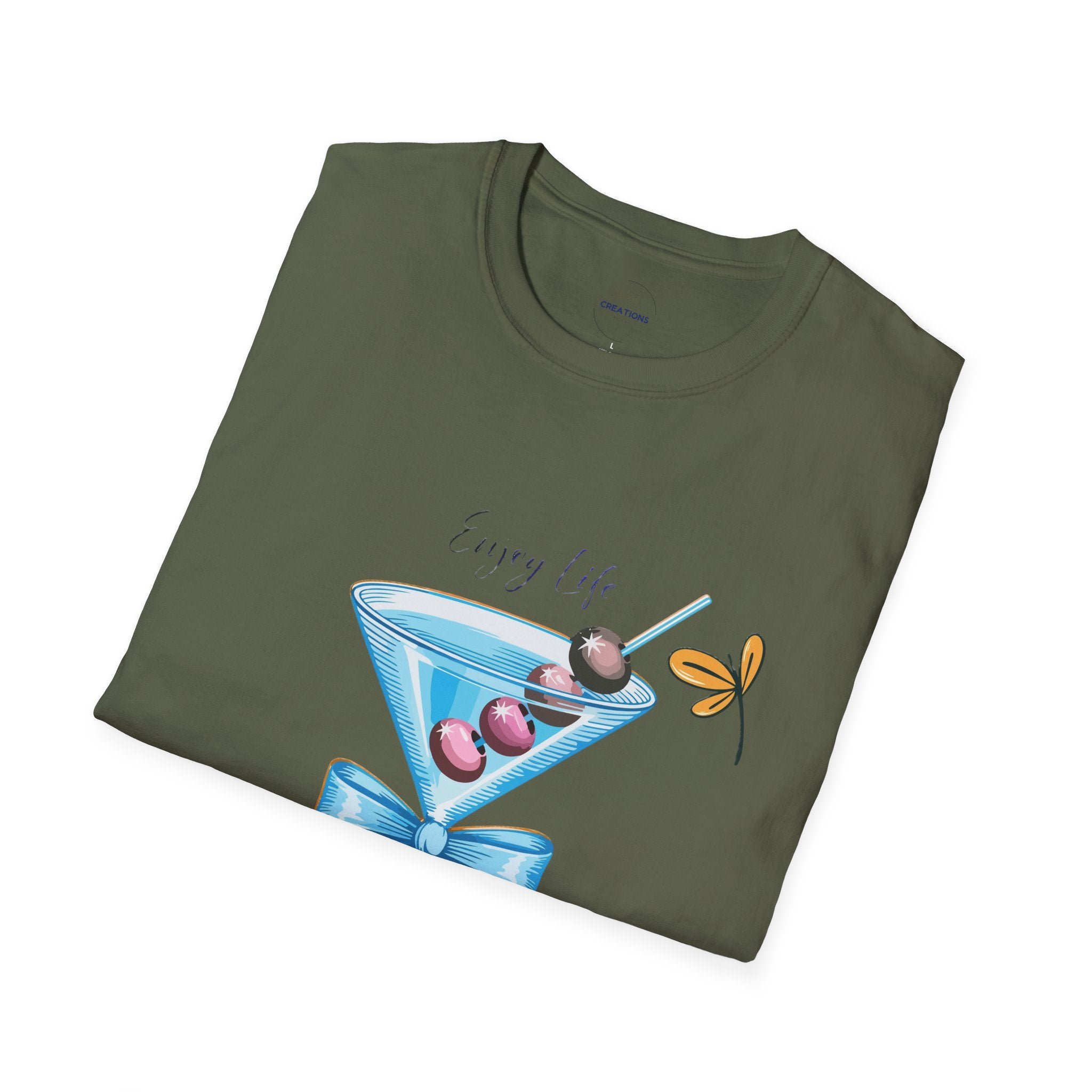 Martini Floral Tee — "Every Time" Cocktail Glass Graphic T-Shirt