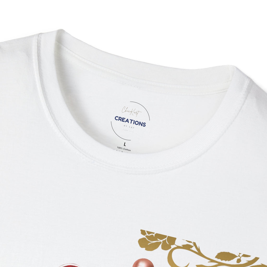 Heart & Floral T-Shirt — Romantic Vintage Heart Design