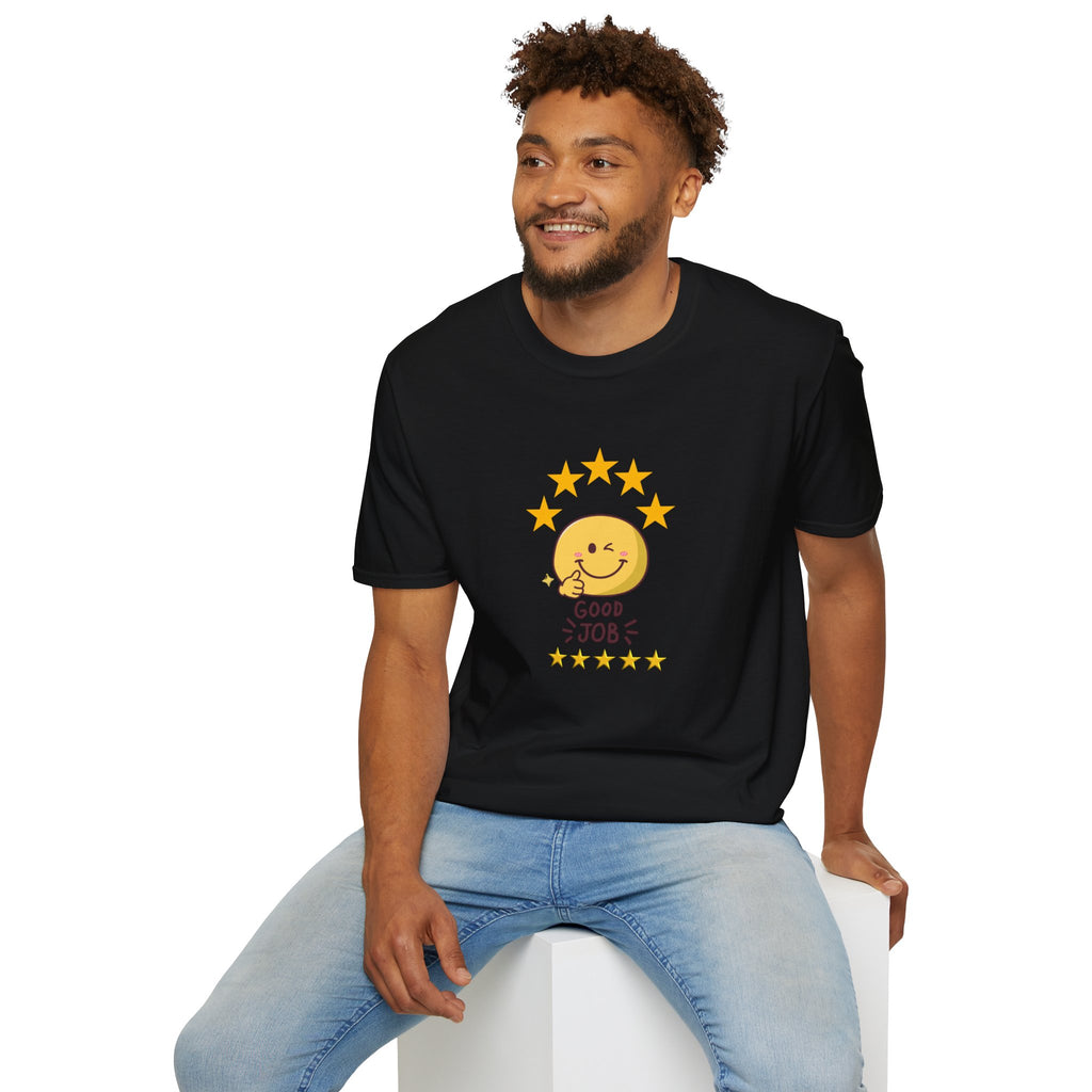 Good Job Smiley T-Shirt — Cute 5-Star Positive Vibe Tee